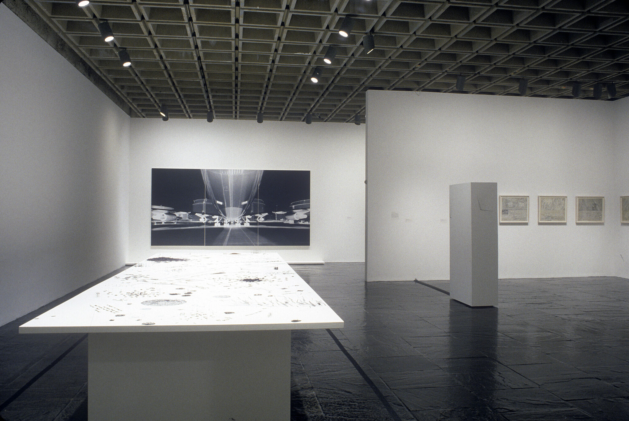 A gallery filled with works of art.