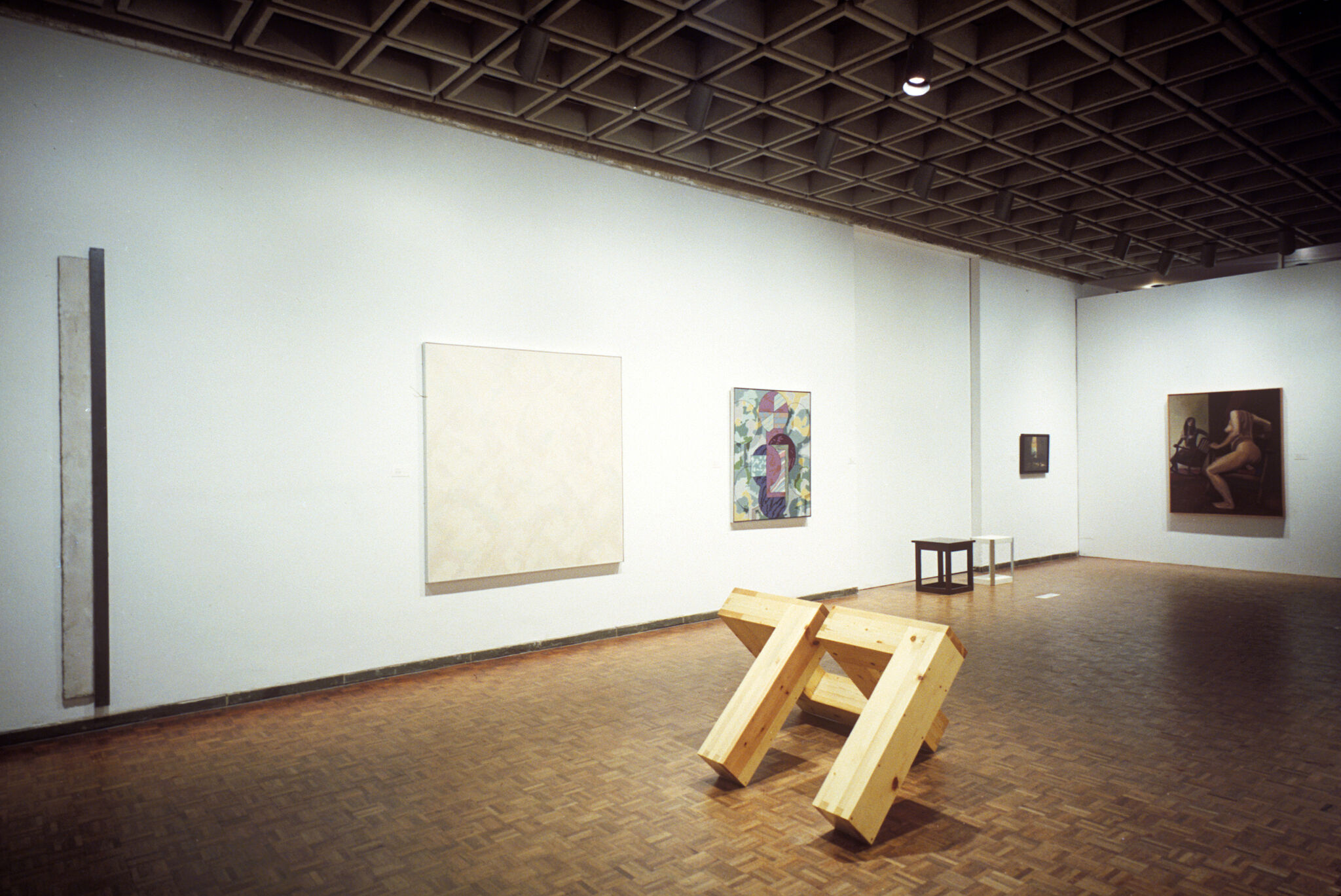 Works of art in a gallery.