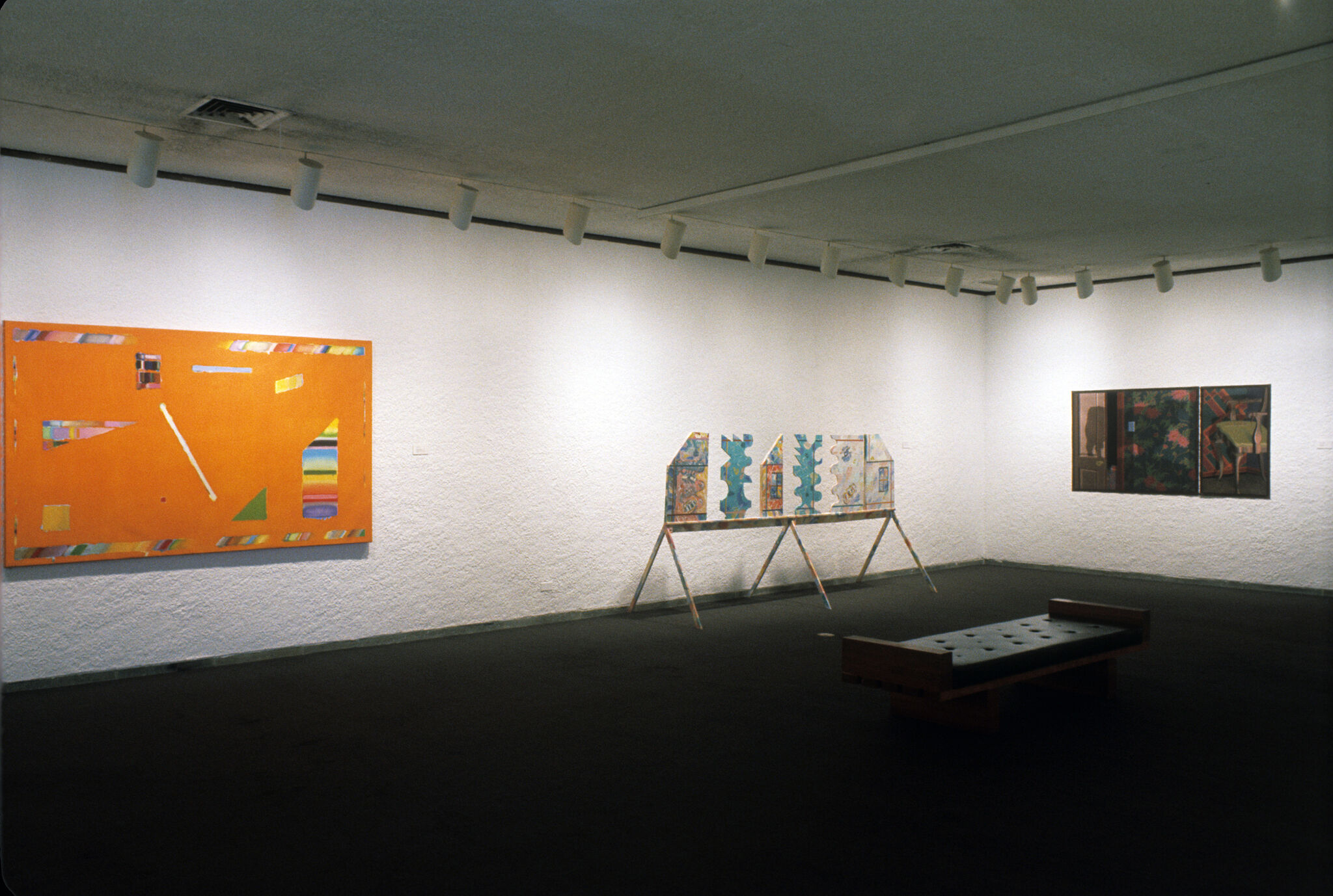 Works of art in a gallery.