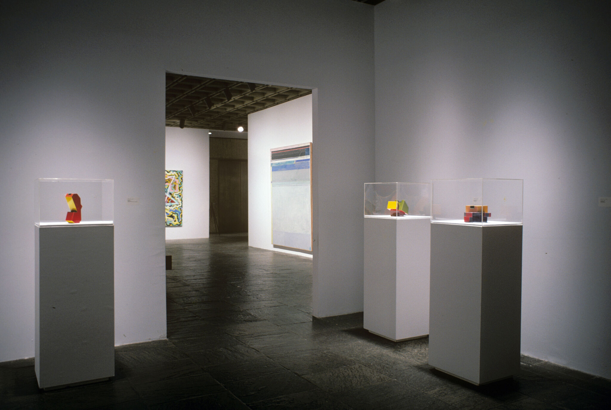 Works of art in a gallery.