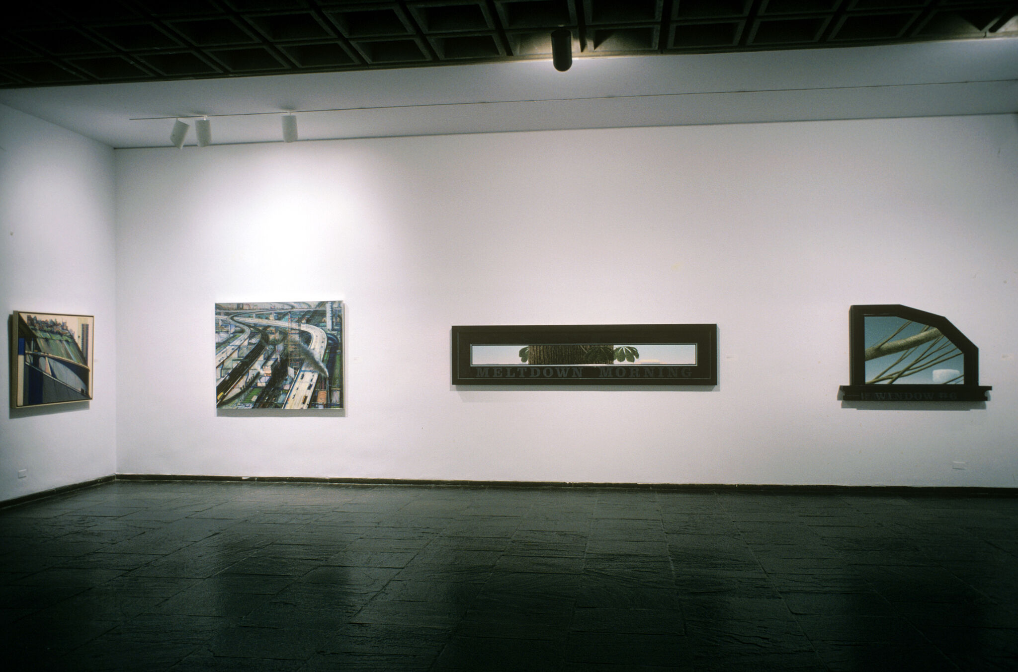 Works of art in a gallery.