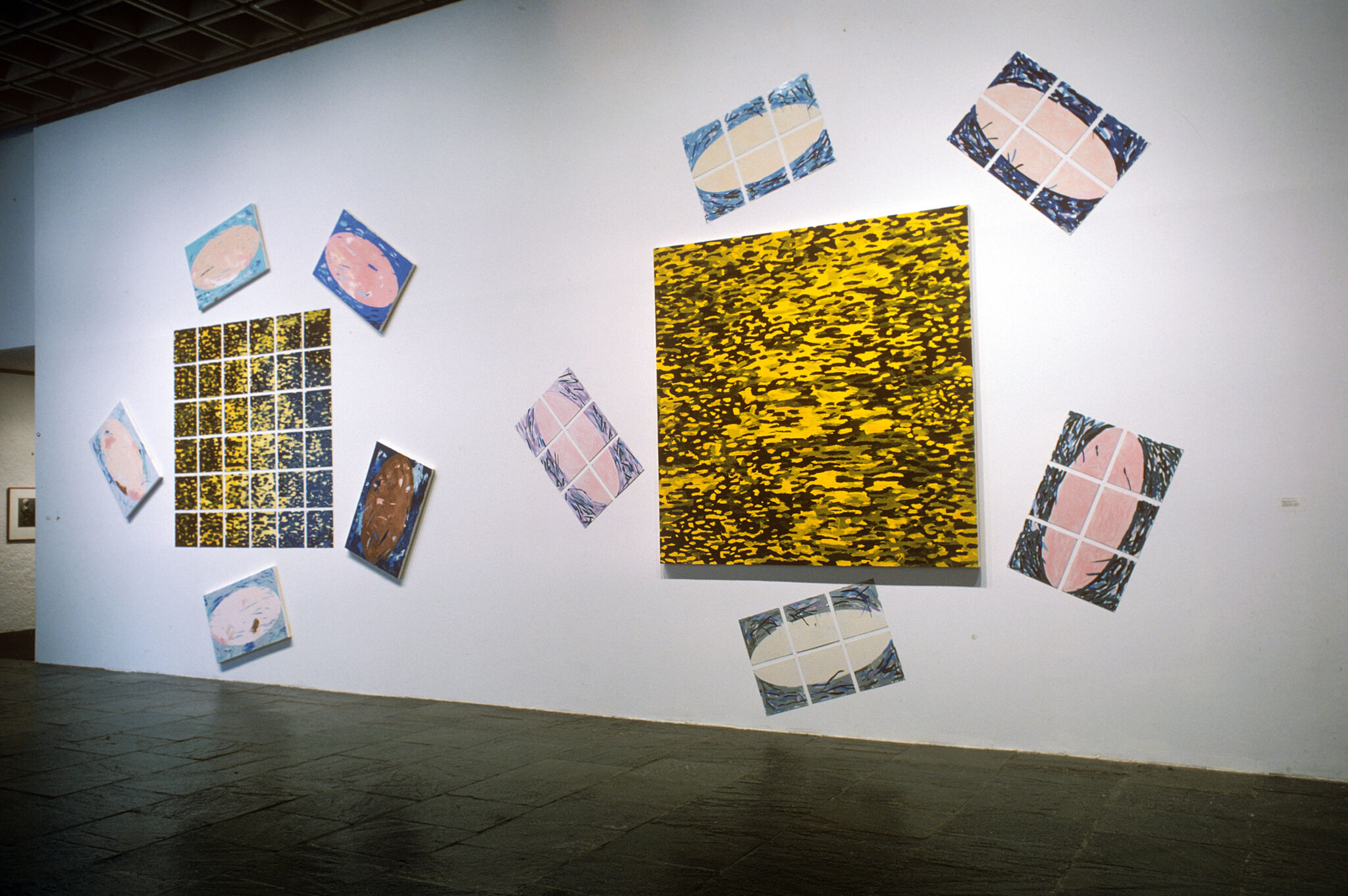 Works of art in a gallery.