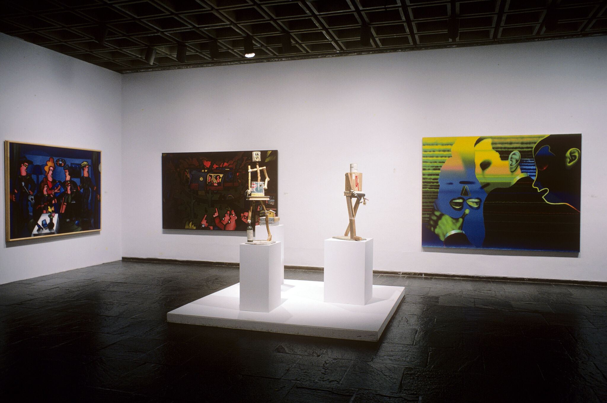 Works of art in a gallery.