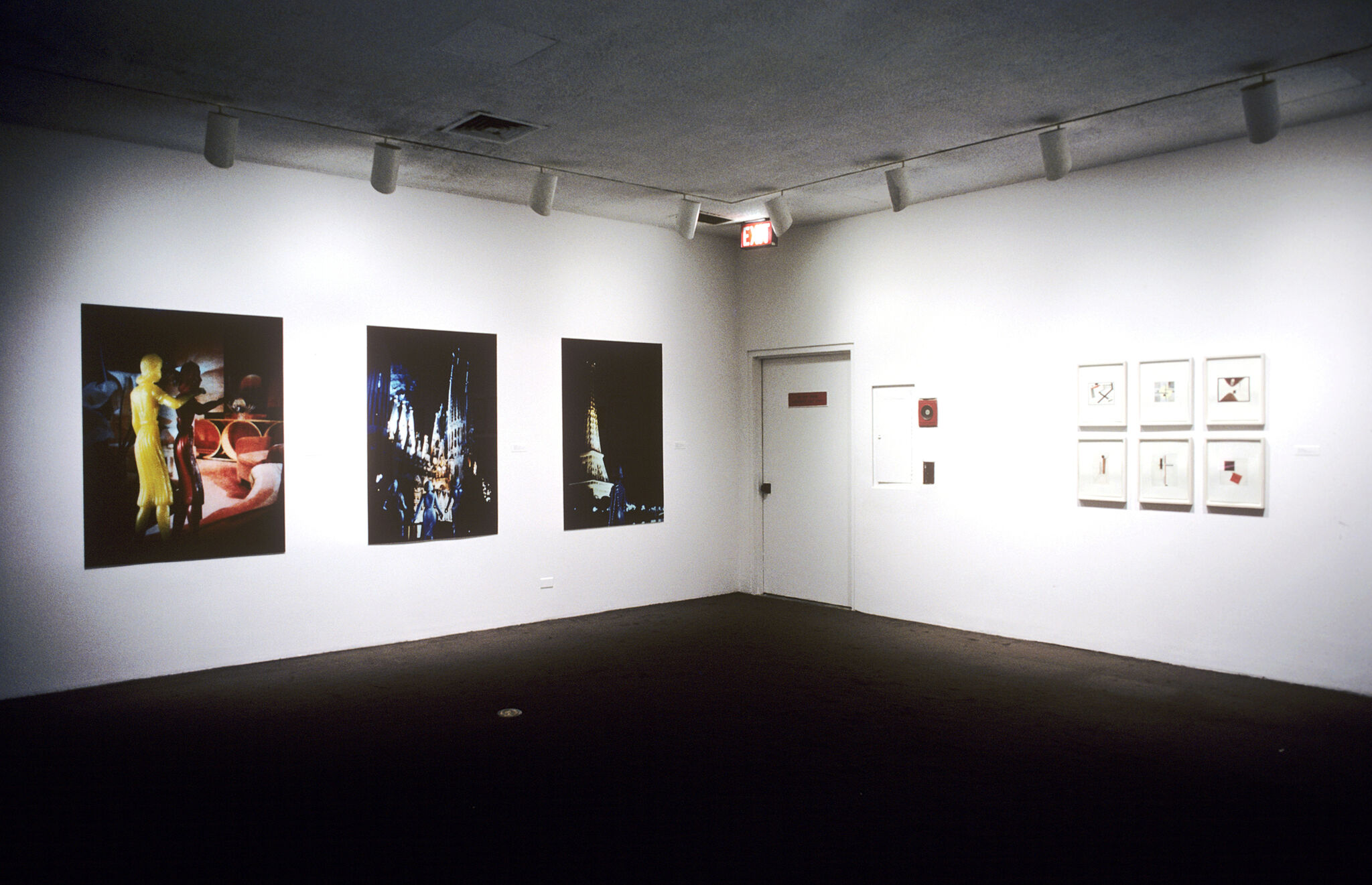 Works of art in a gallery.