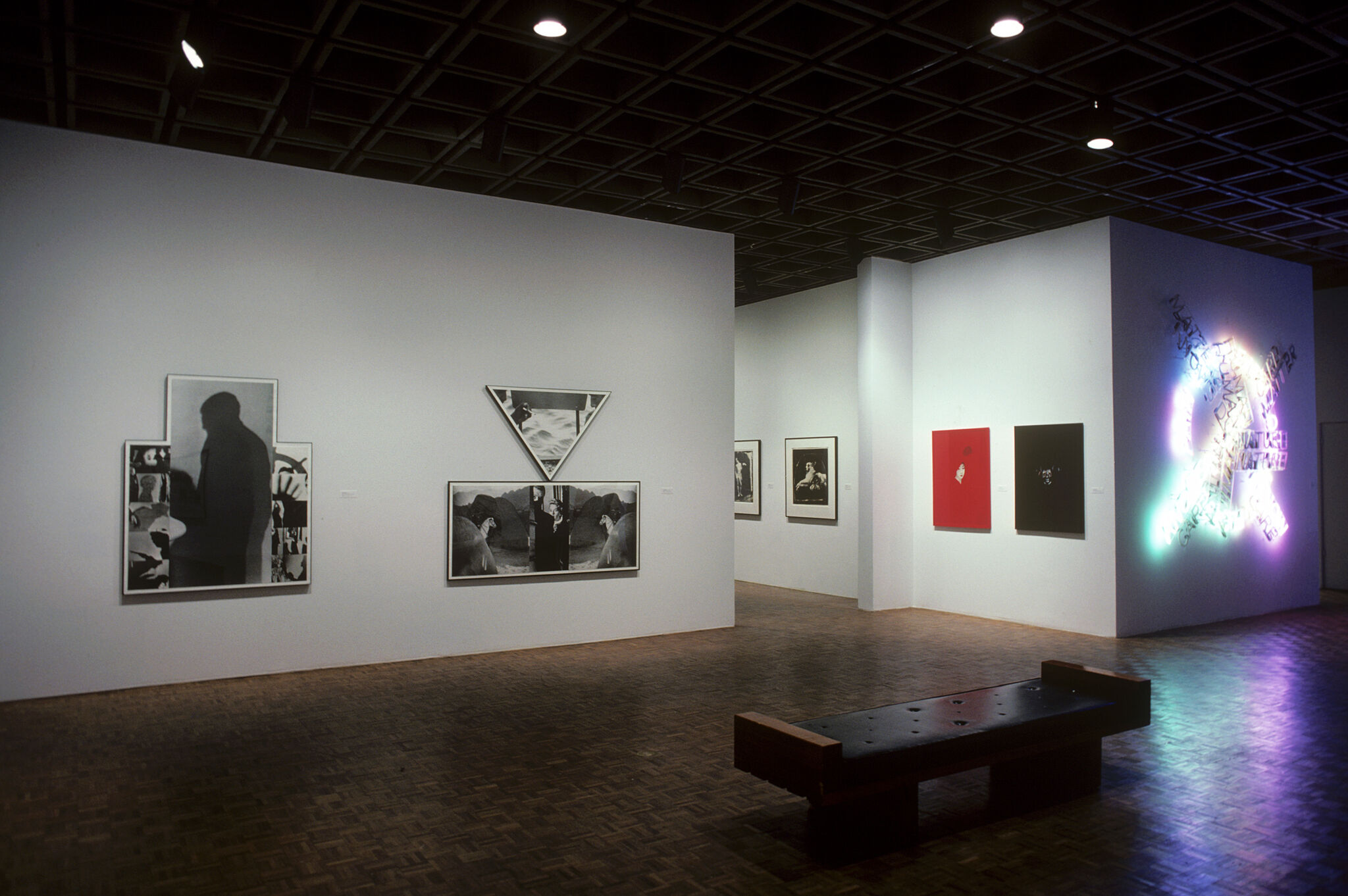 Works of art in a gallery.