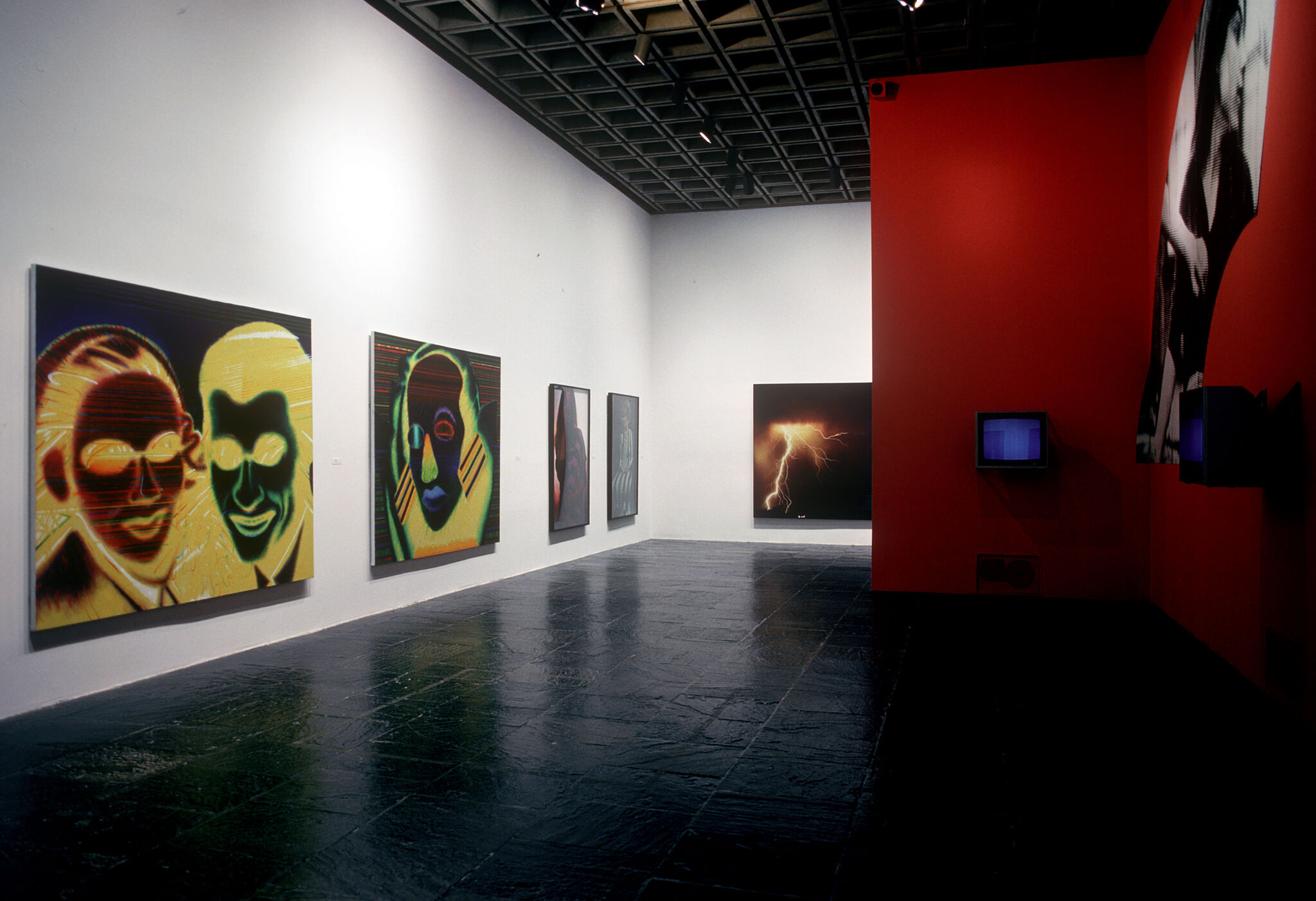 Works of art in a gallery.