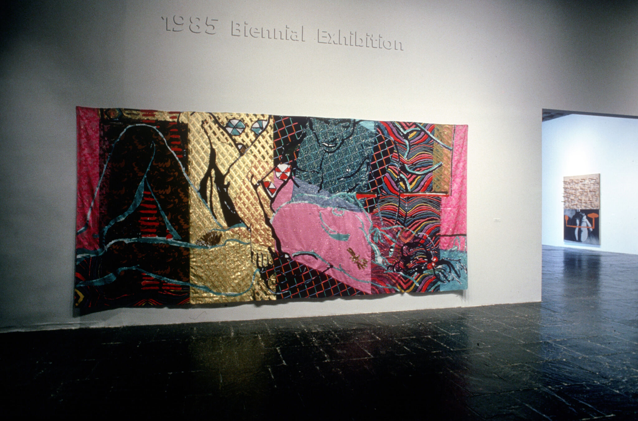 Works of art in a gallery.