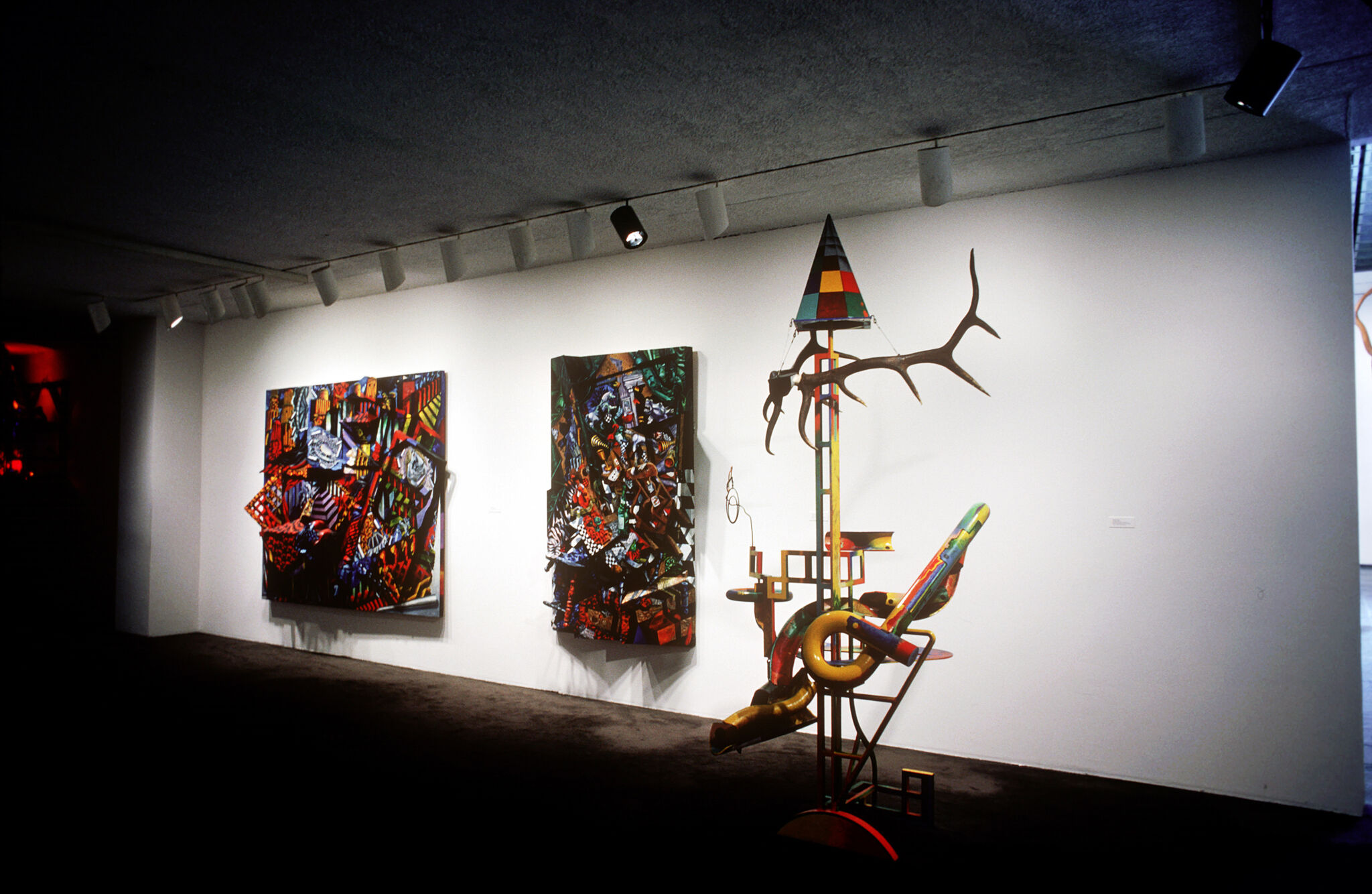 Works of art in a gallery.