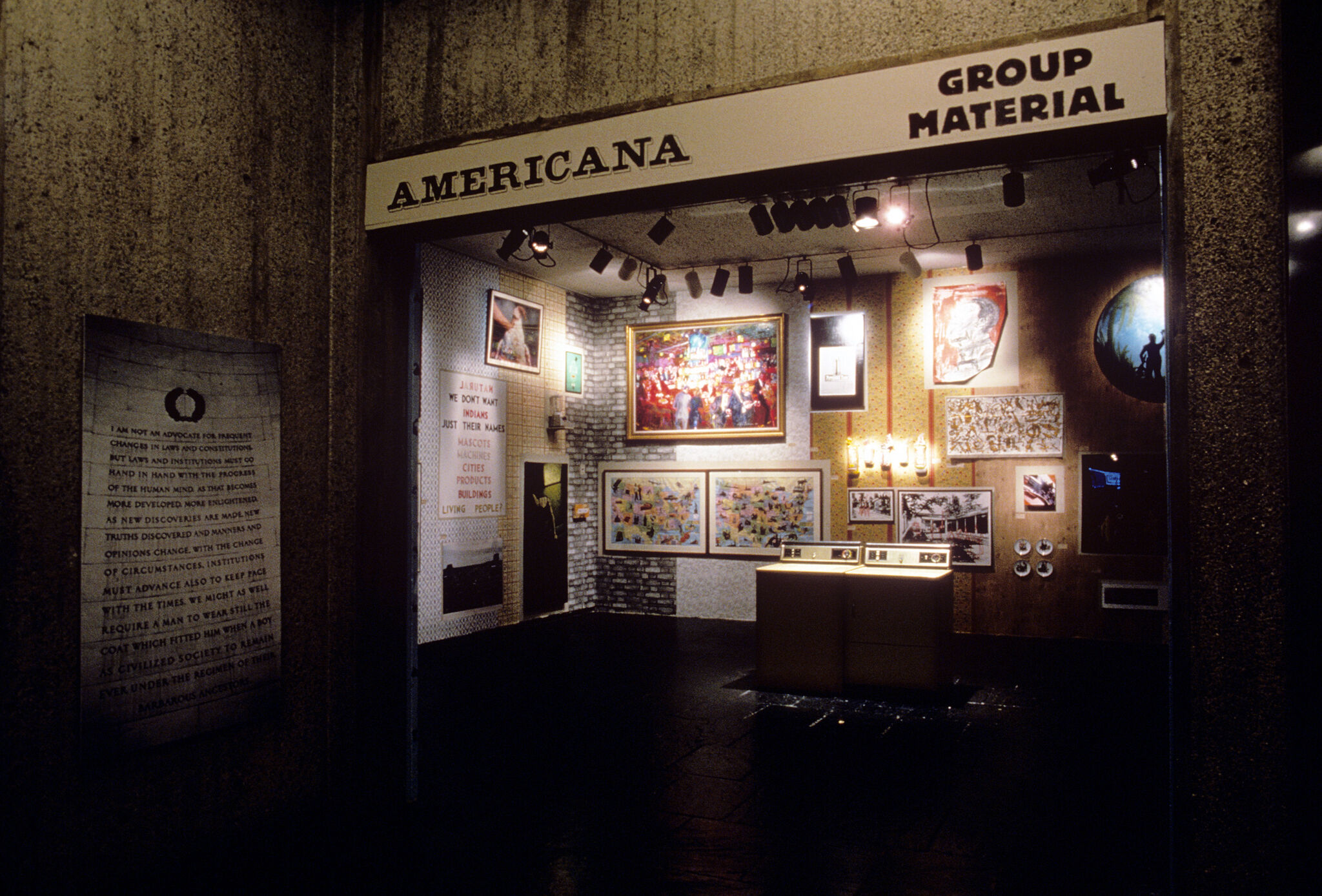 Artwork installation in a gallery.