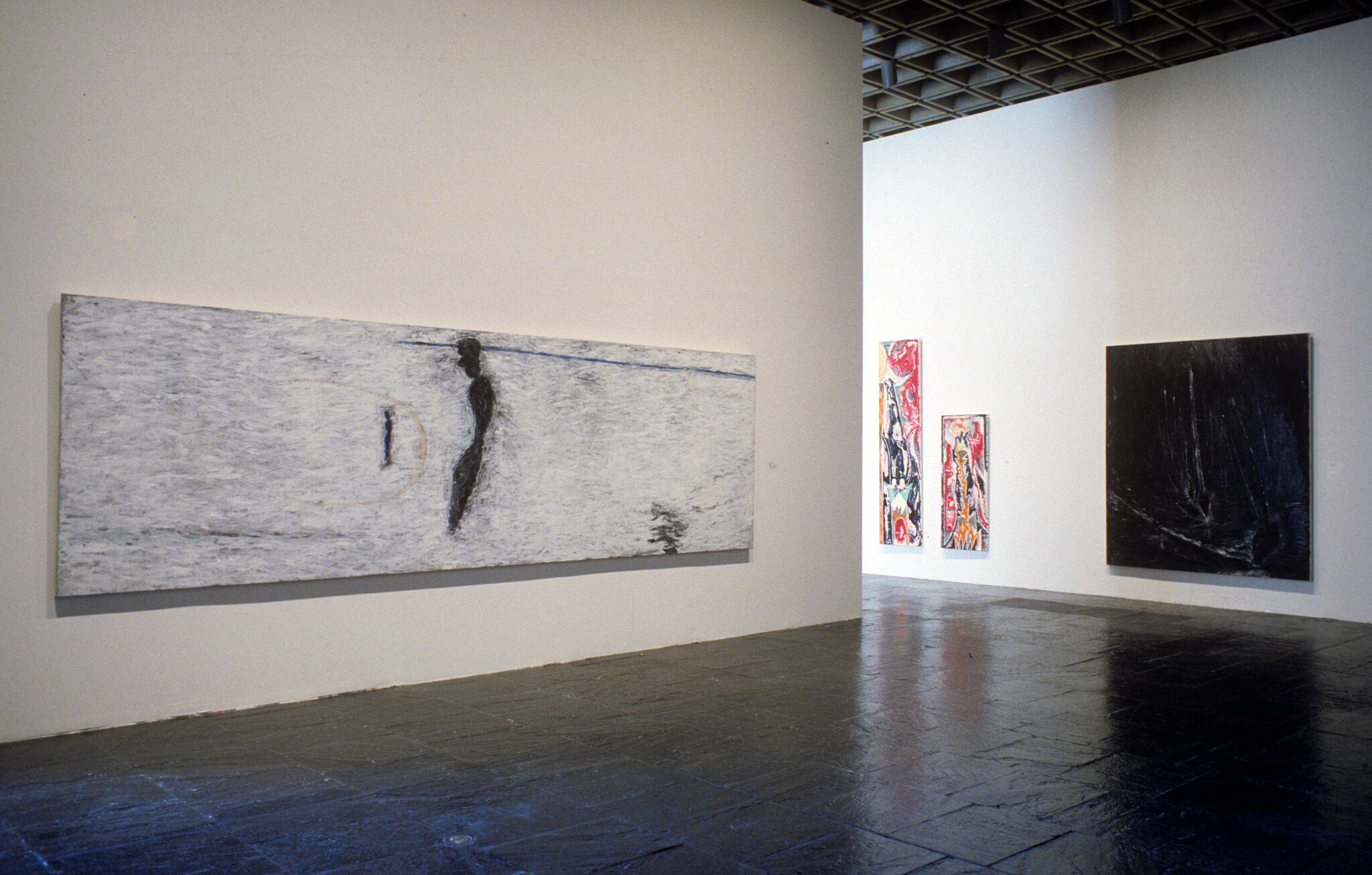 Works of art in a gallery.