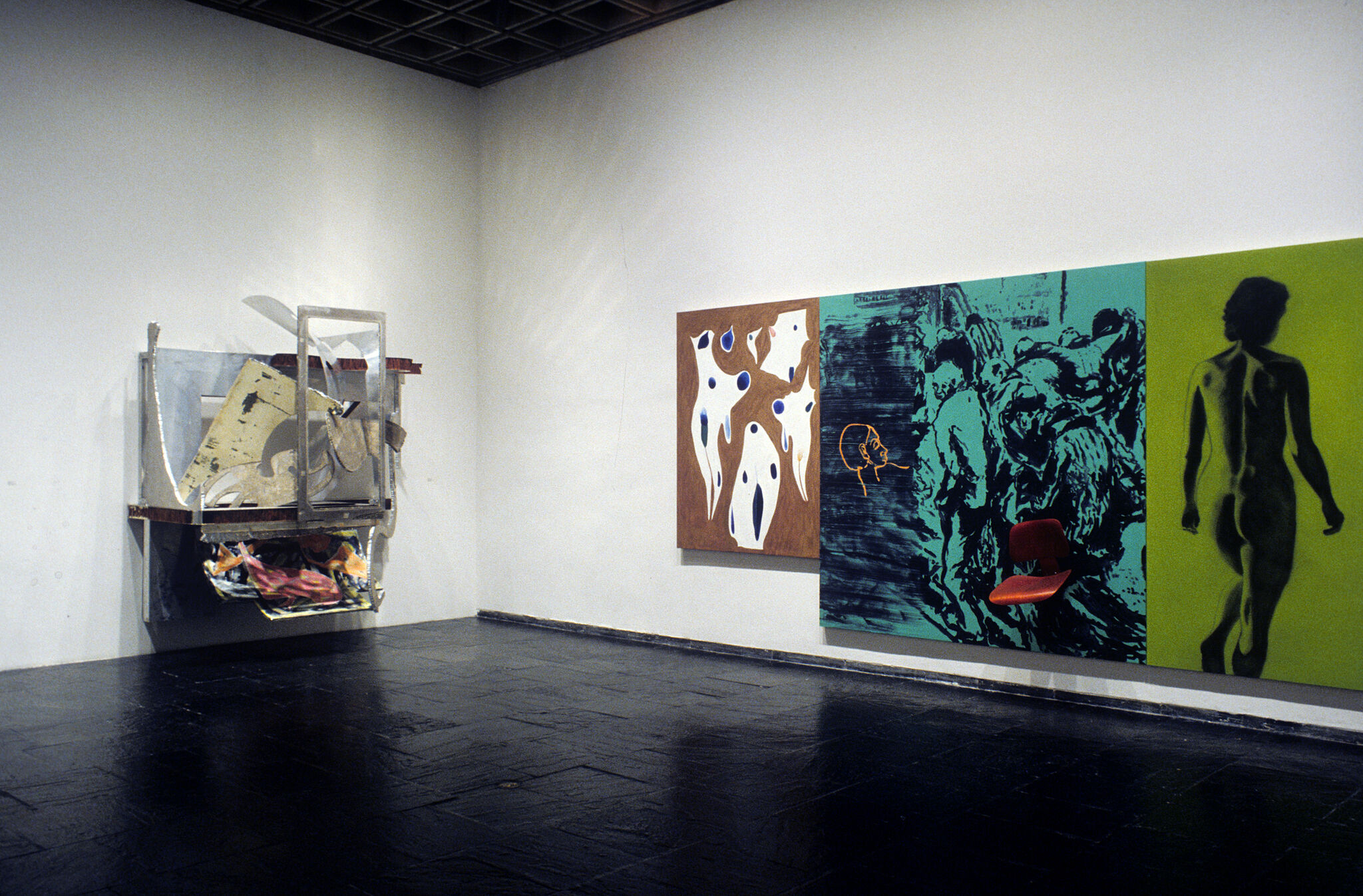 Works of art in a gallery.