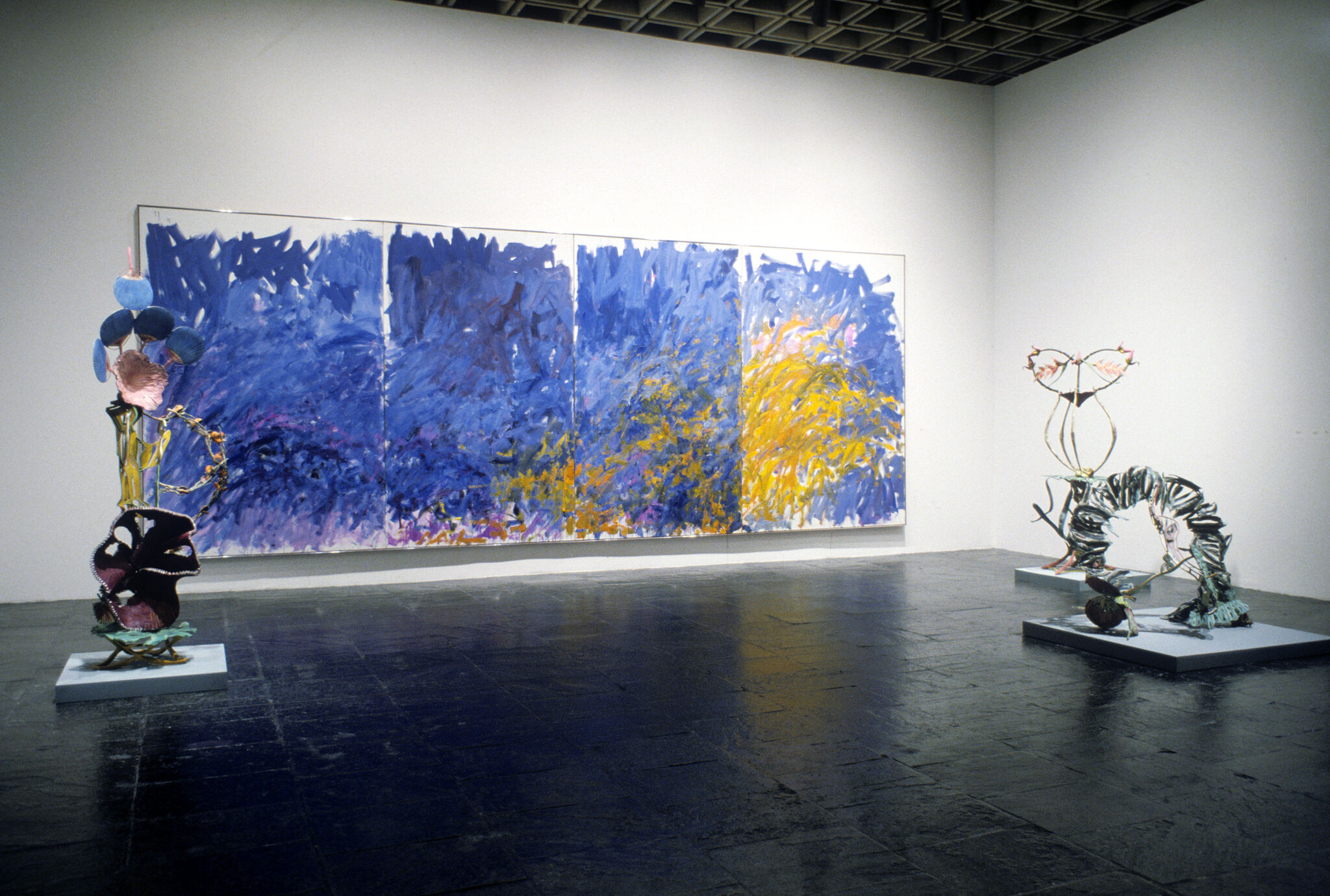 Works of art in a gallery.