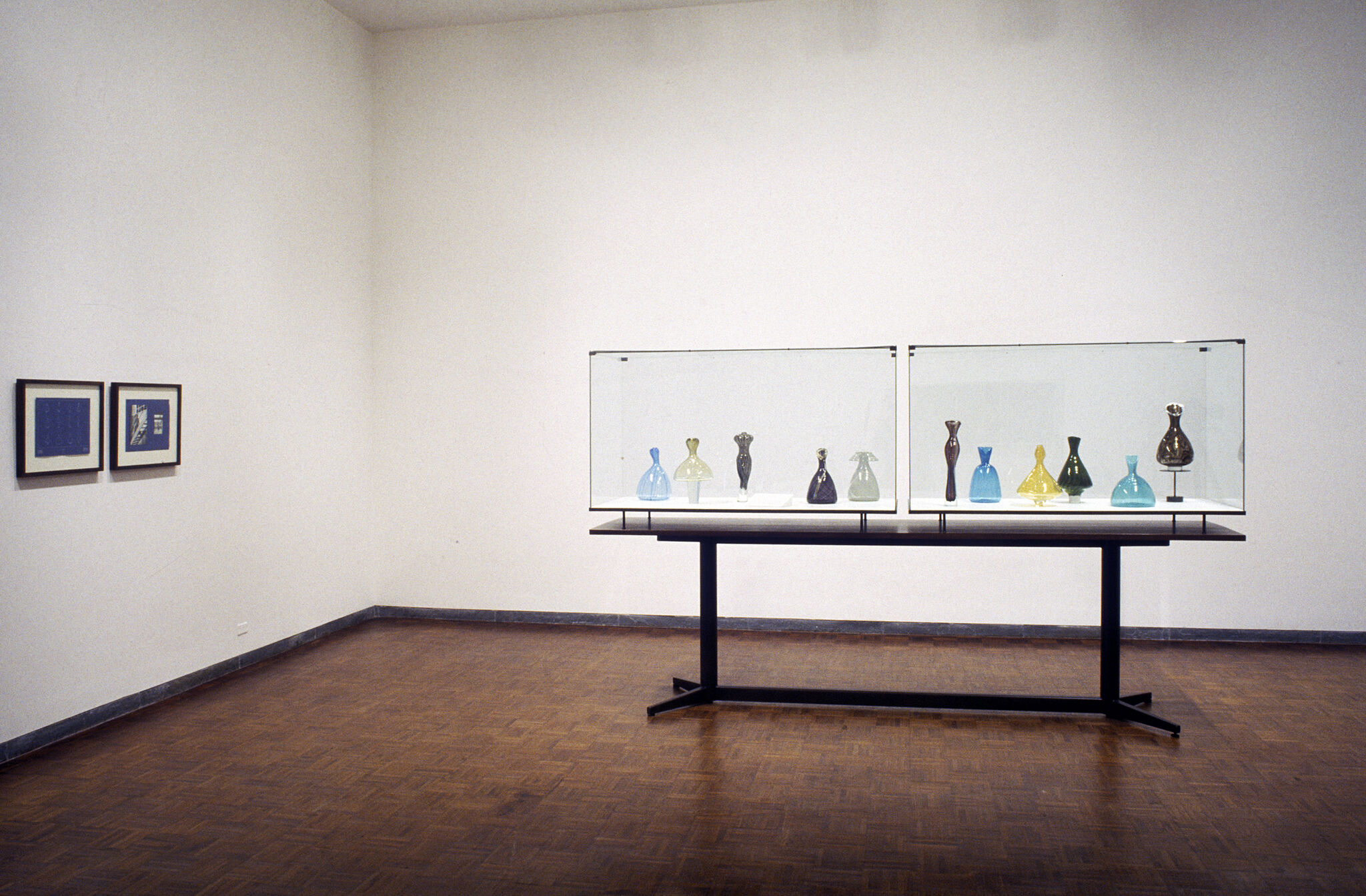 Works of art in a gallery.