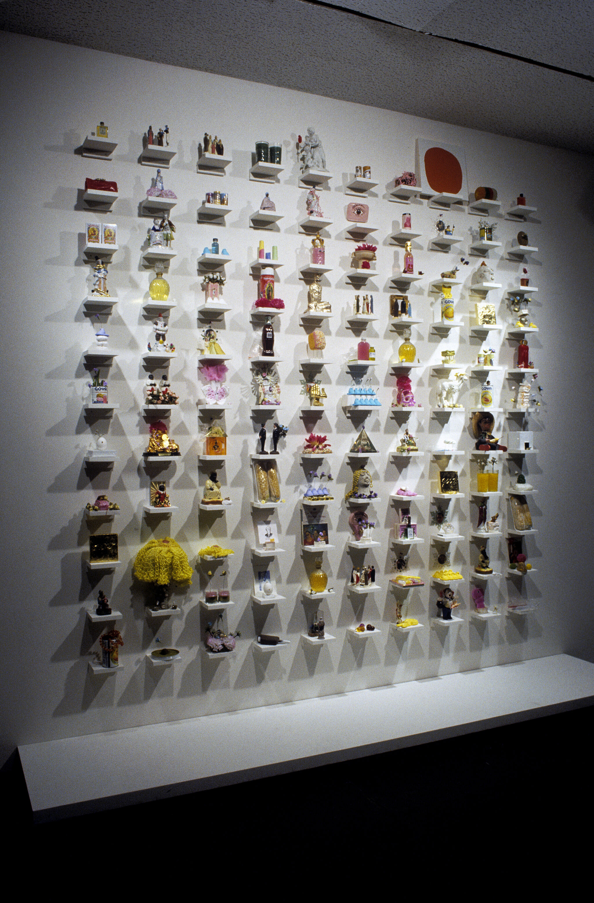 Works of art in a gallery.