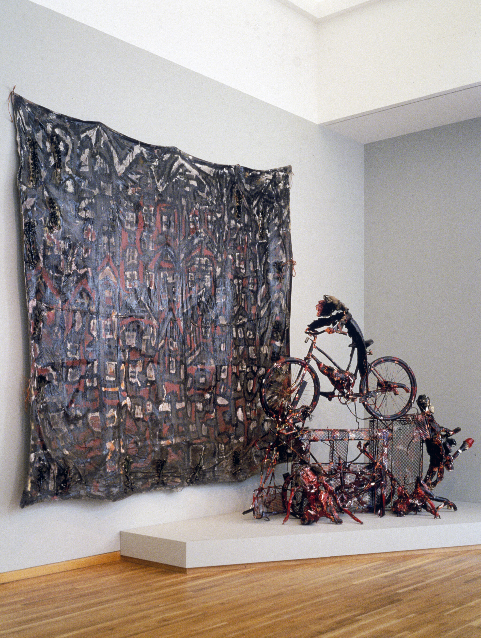 Works of art in a gallery.