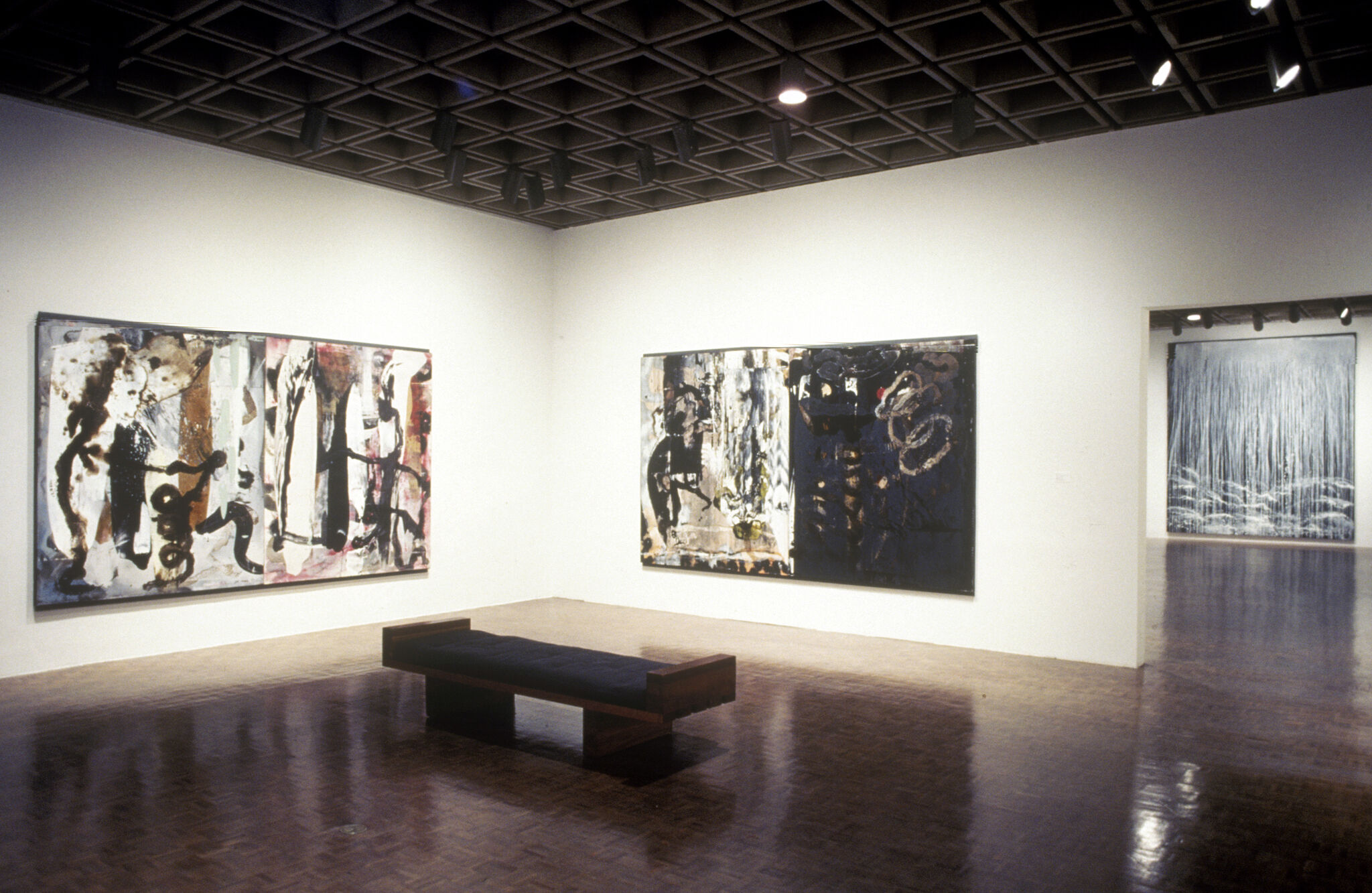 Works of art in a gallery.