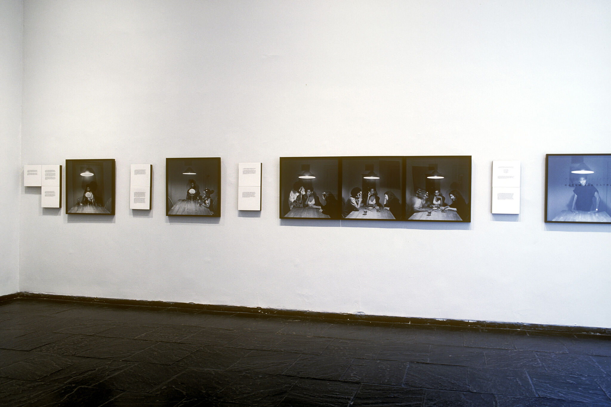 Works of art in a gallery.