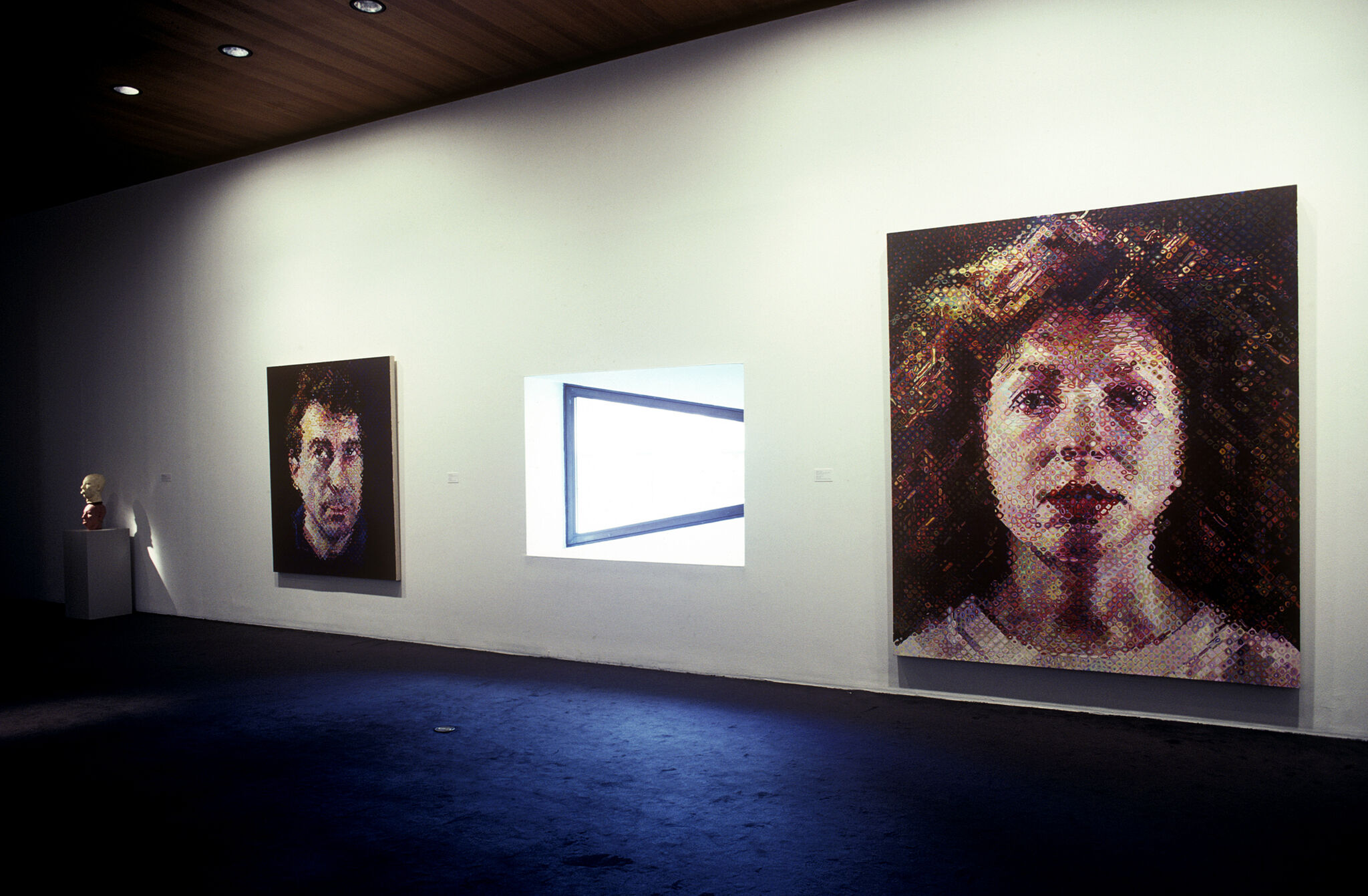 Works of art in a gallery.