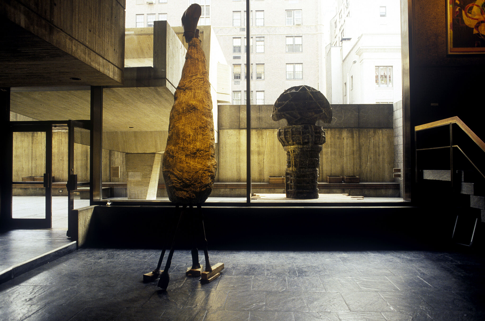 Works of art in a gallery.