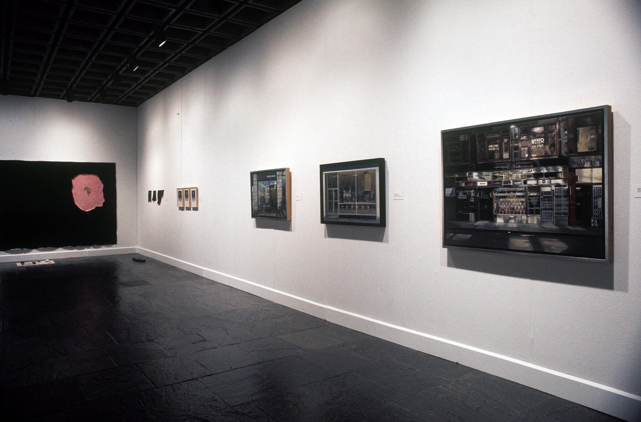 Works of art in a gallery.