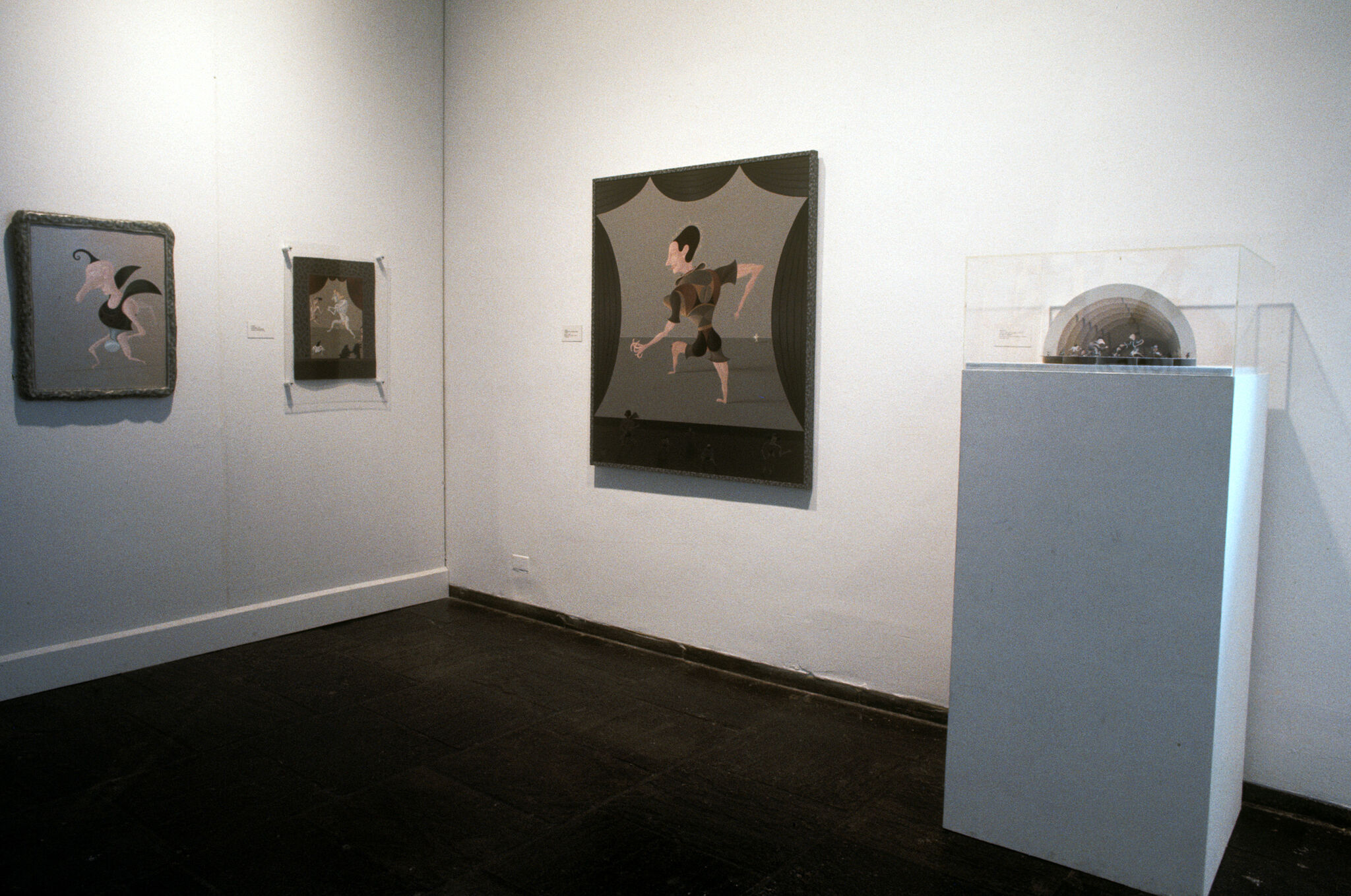 Works of art in a gallery.