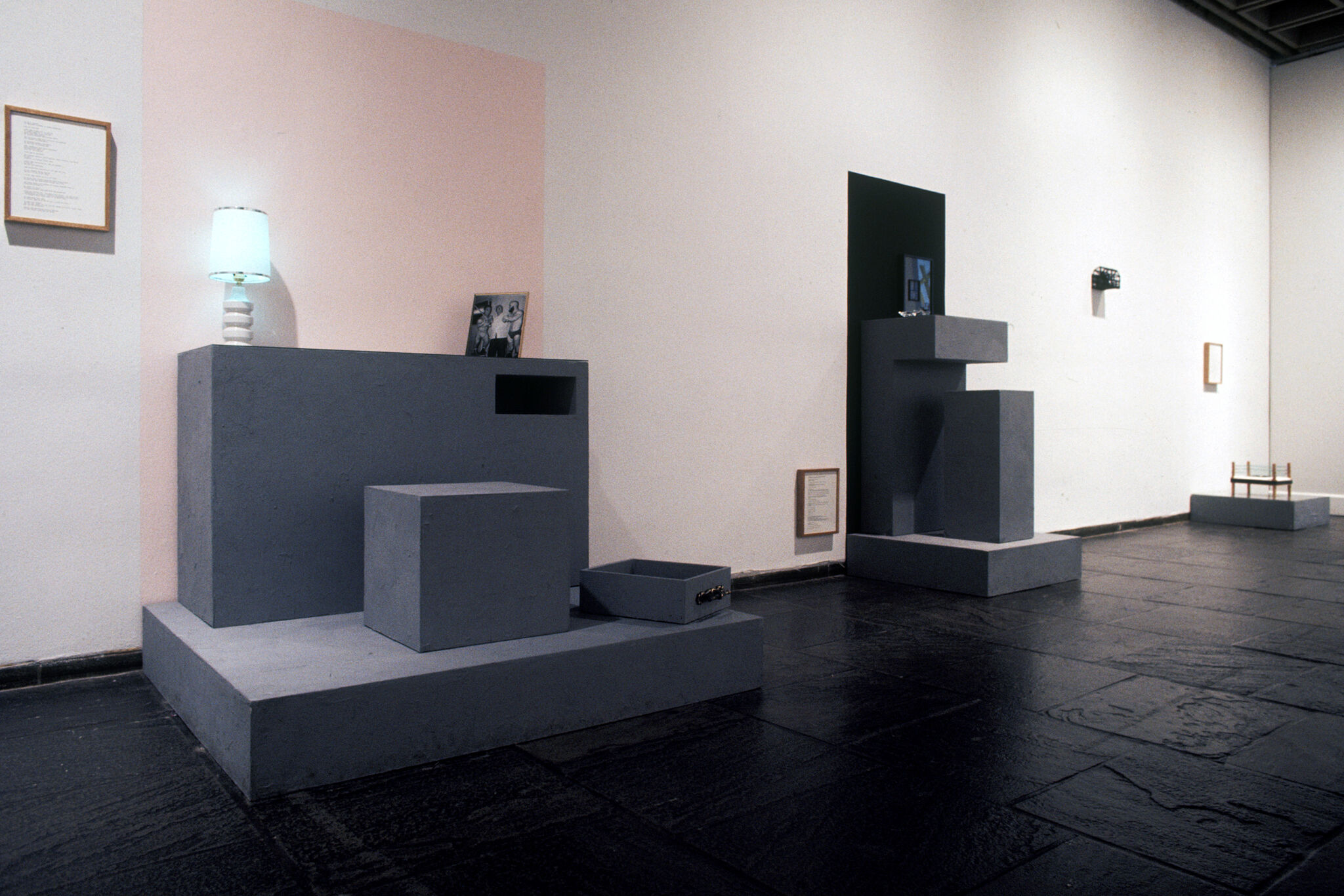 Works of art in a gallery.