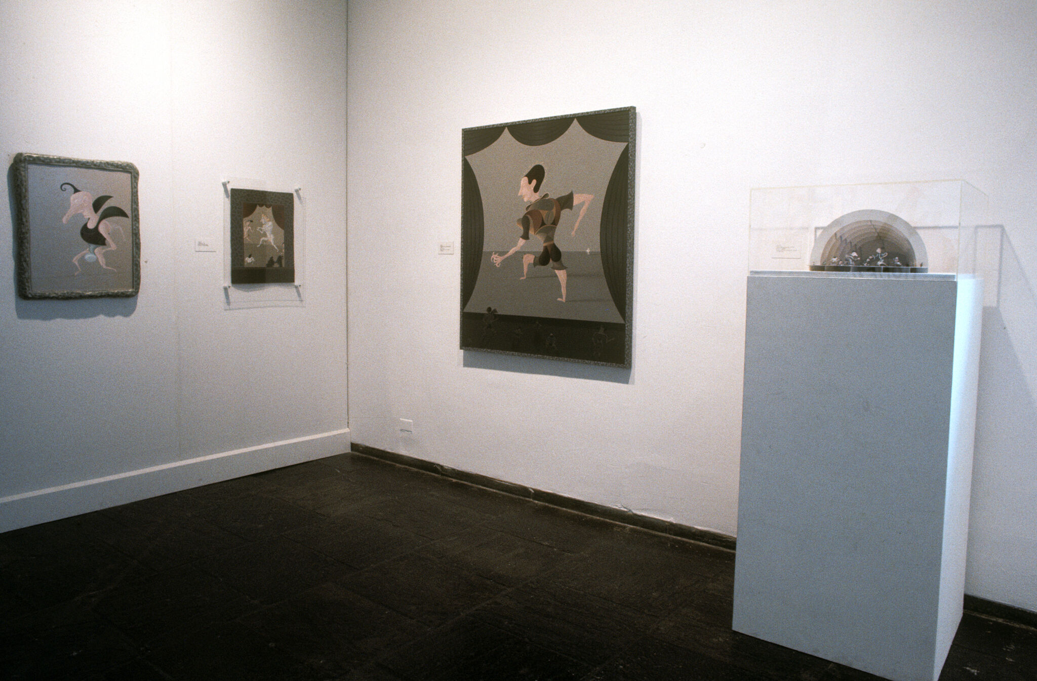 Works of art in a gallery.