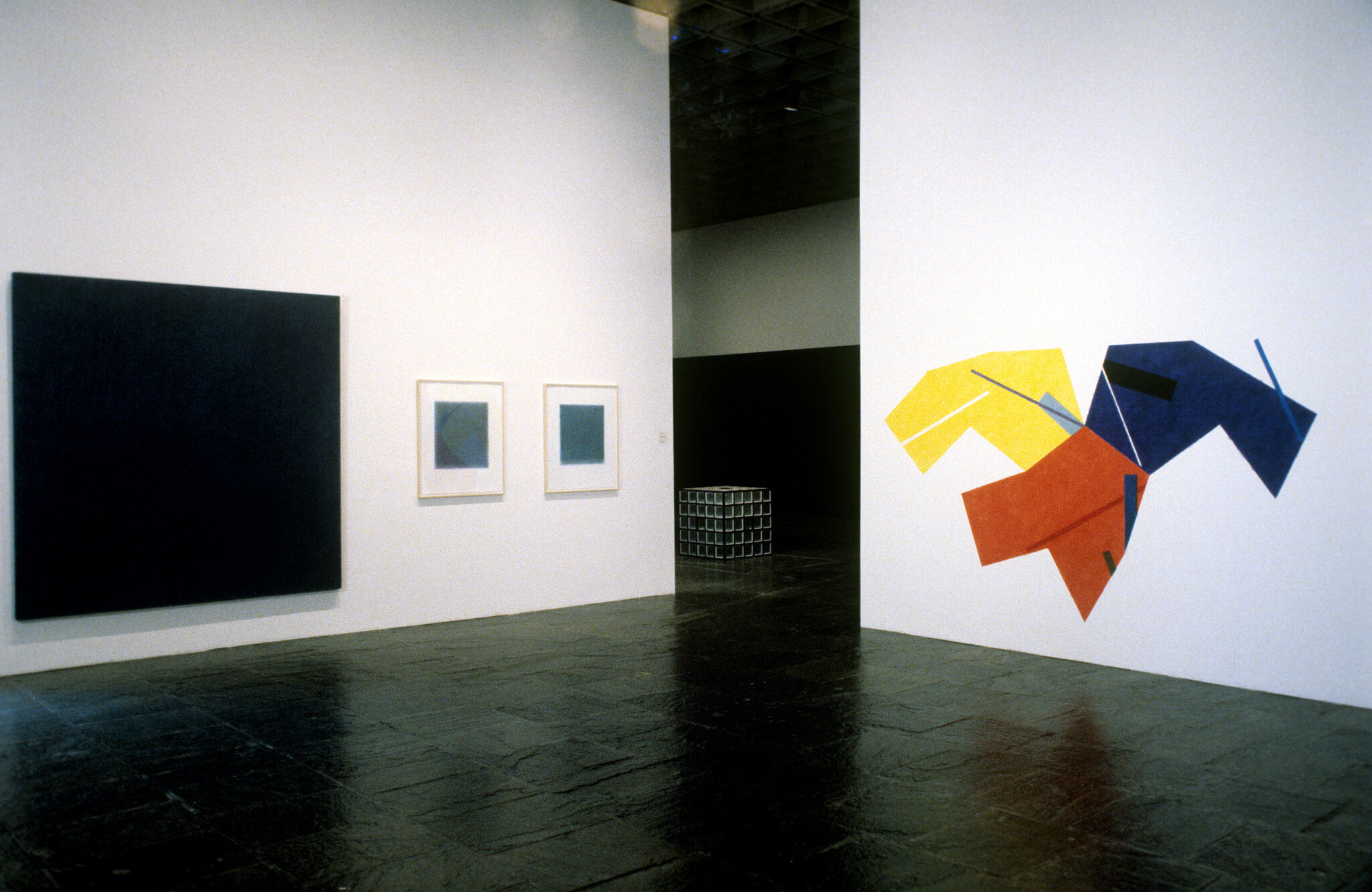 Works of art in a gallery.