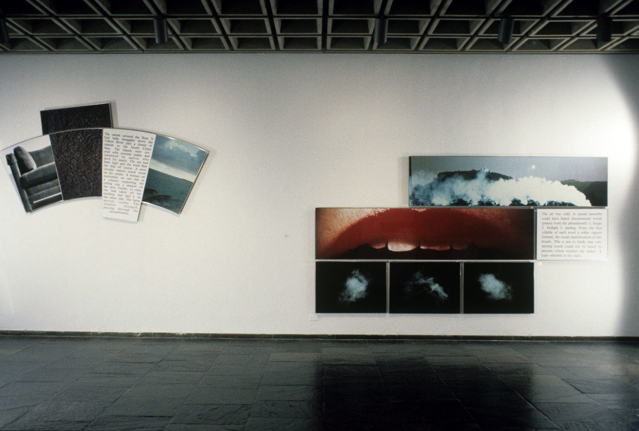 Works of art in a gallery.