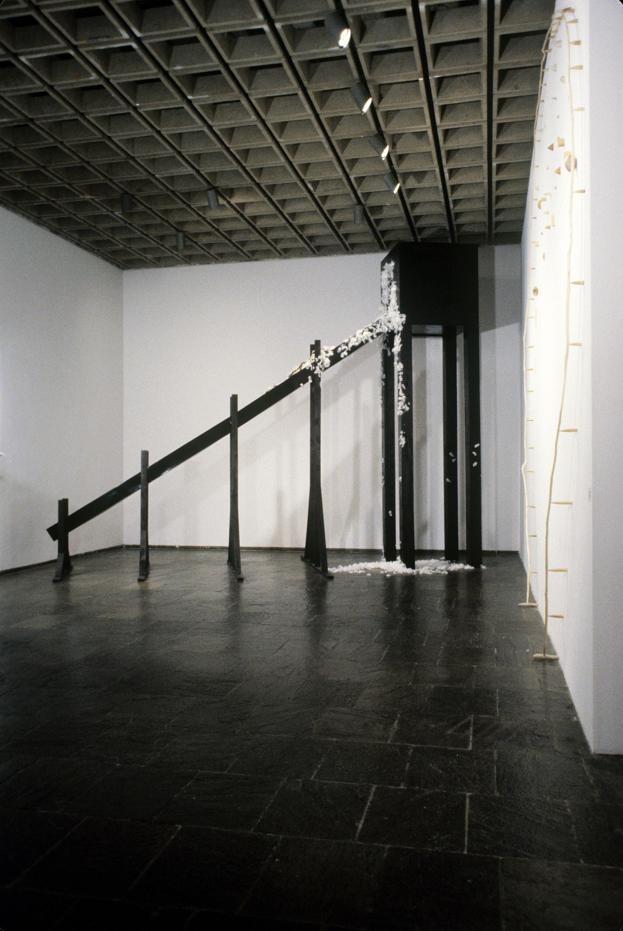 Works of art in a gallery.