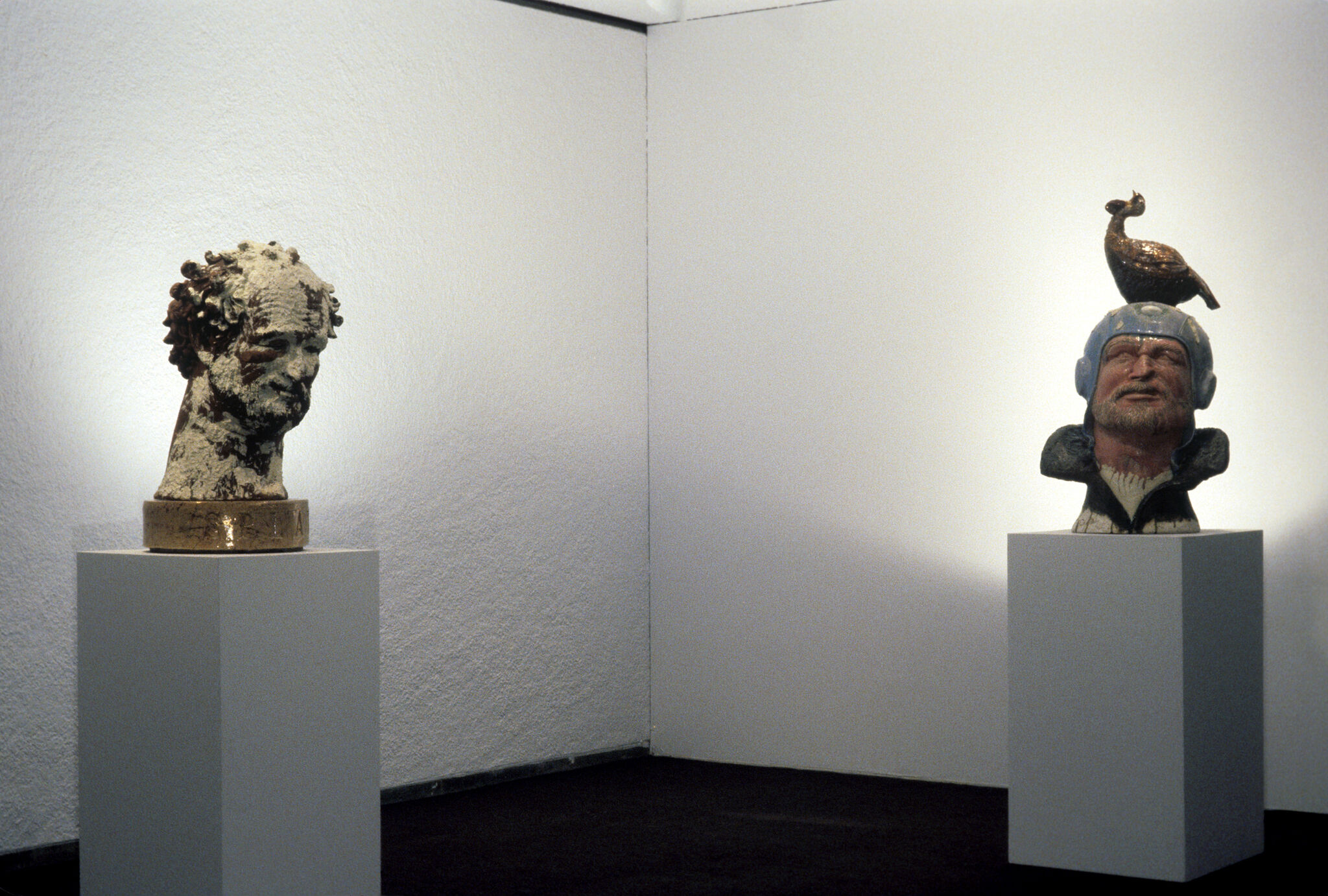 Works of art in a gallery.