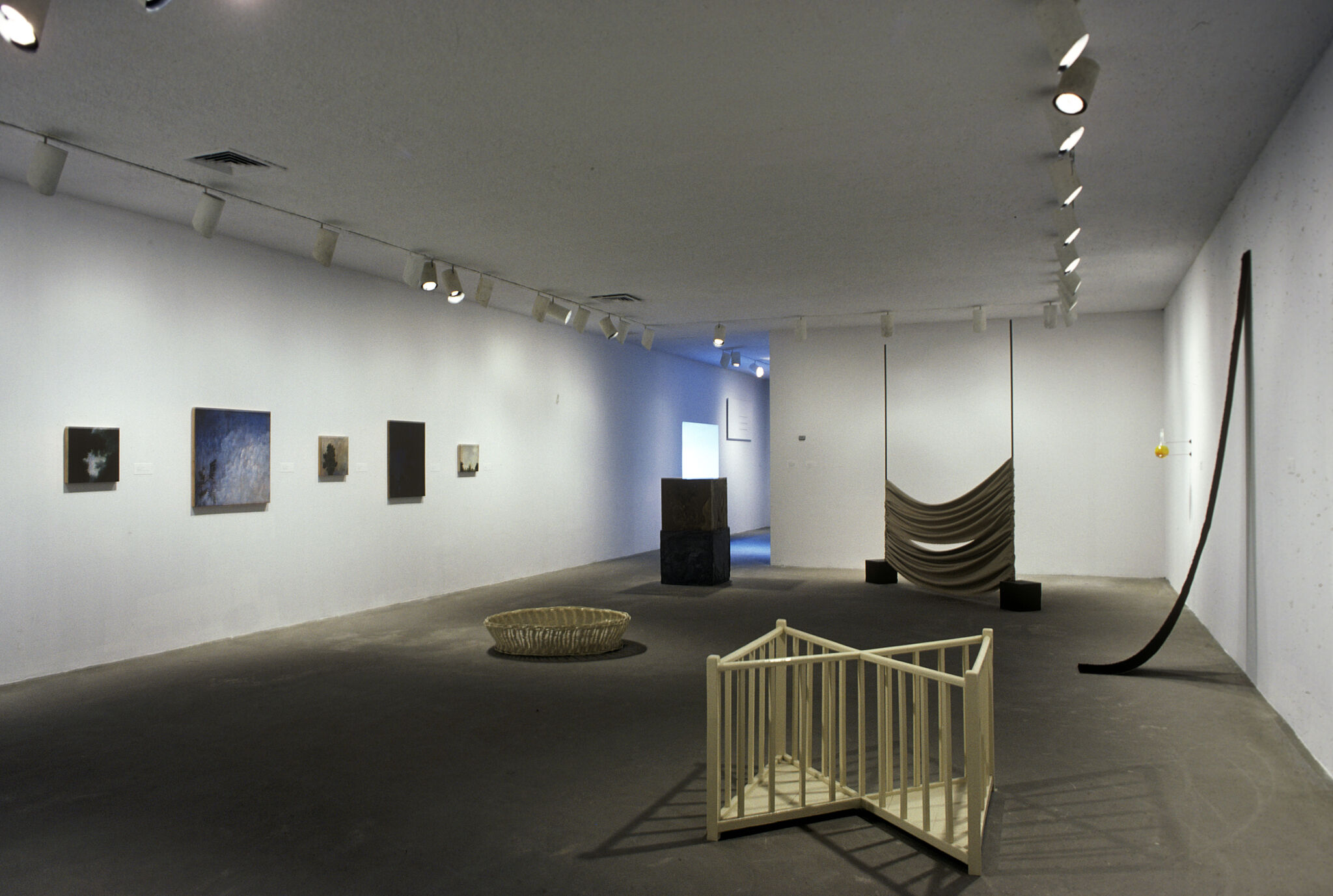 Works of art in a gallery.