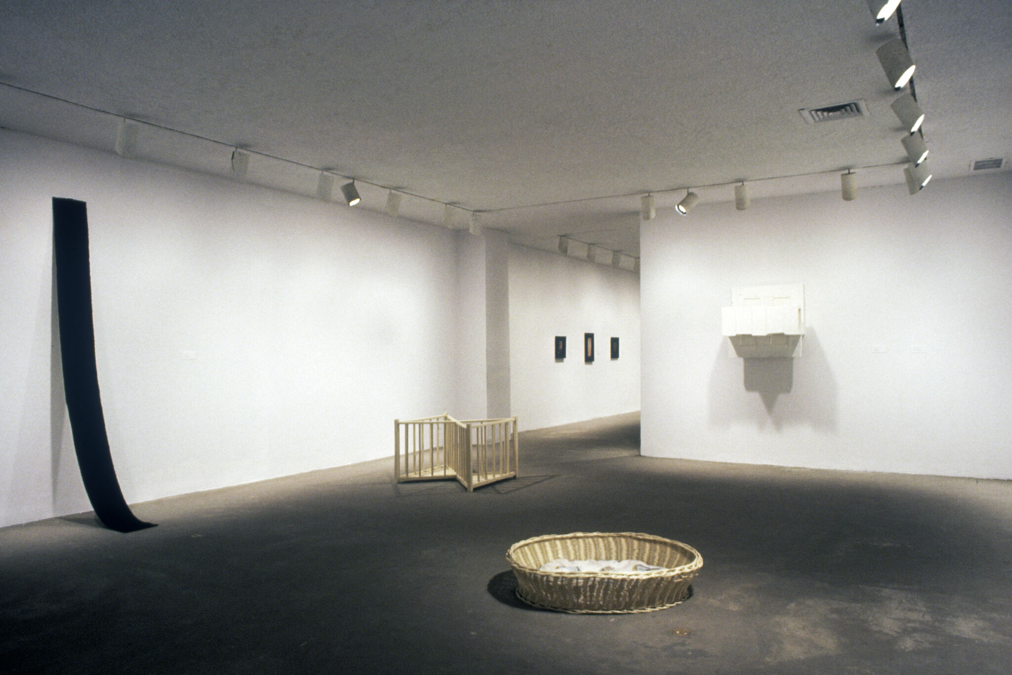 Works of art in a gallery.