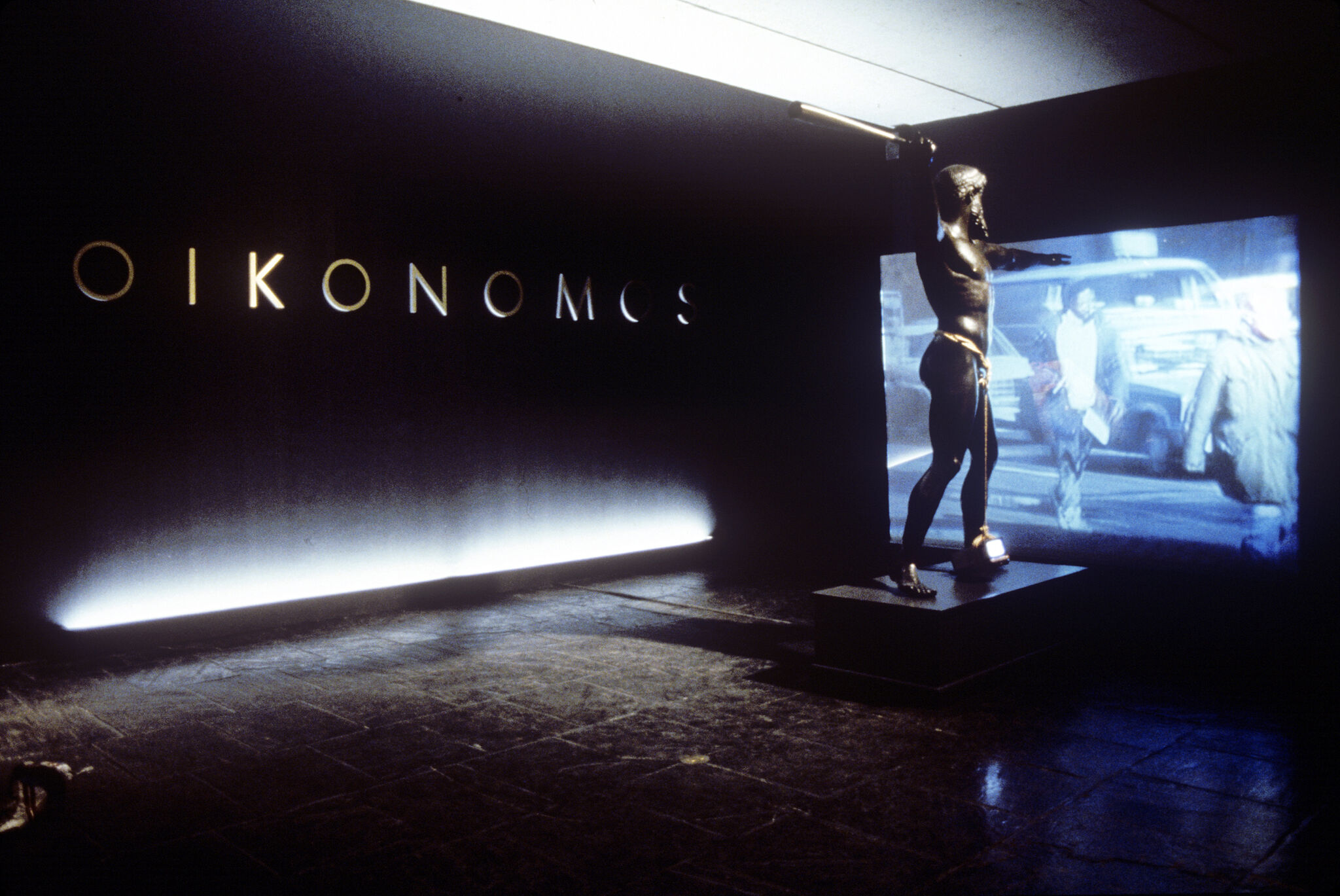 Artwork installation in a gallery.