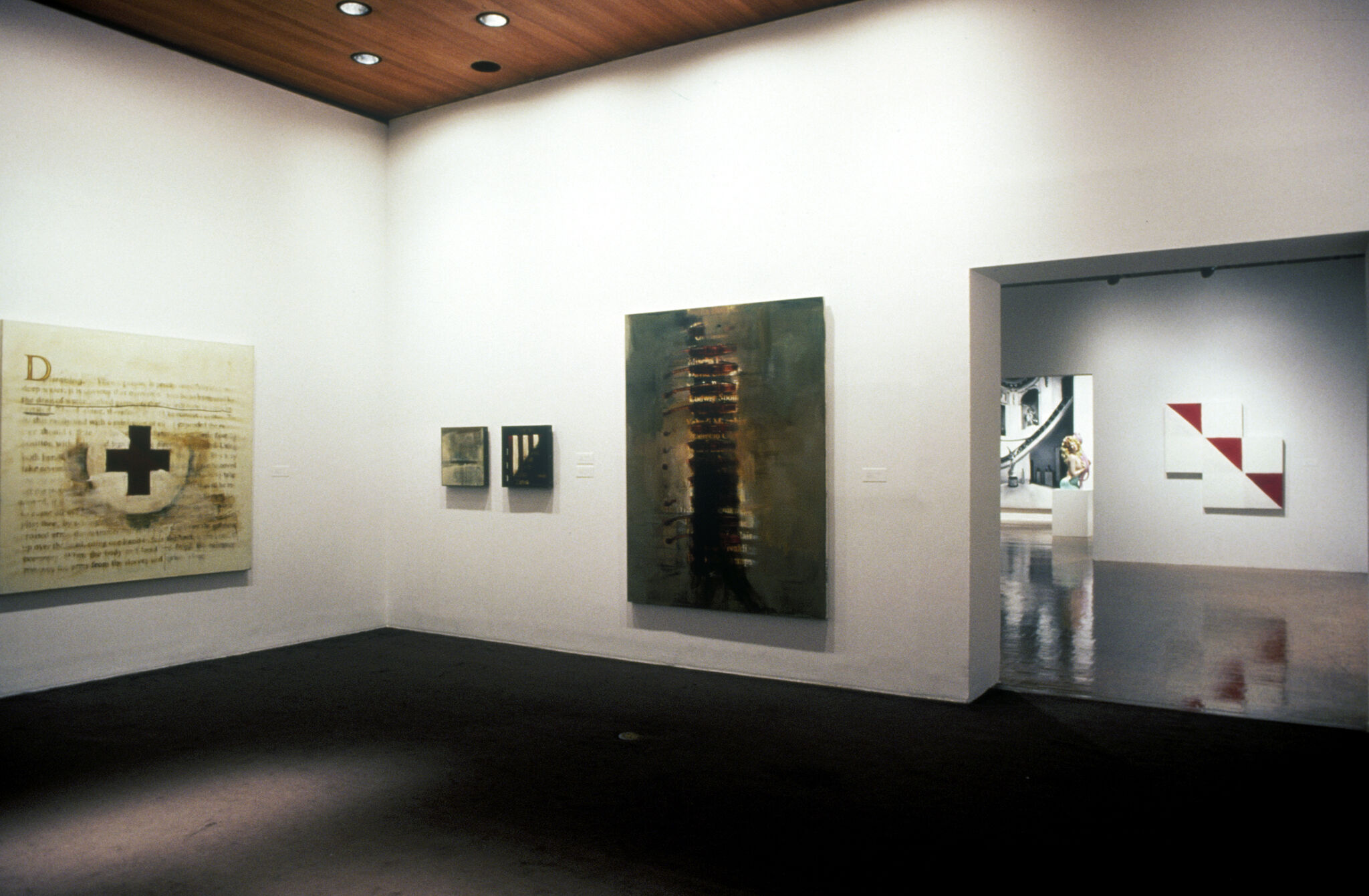 Works of art in a gallery.