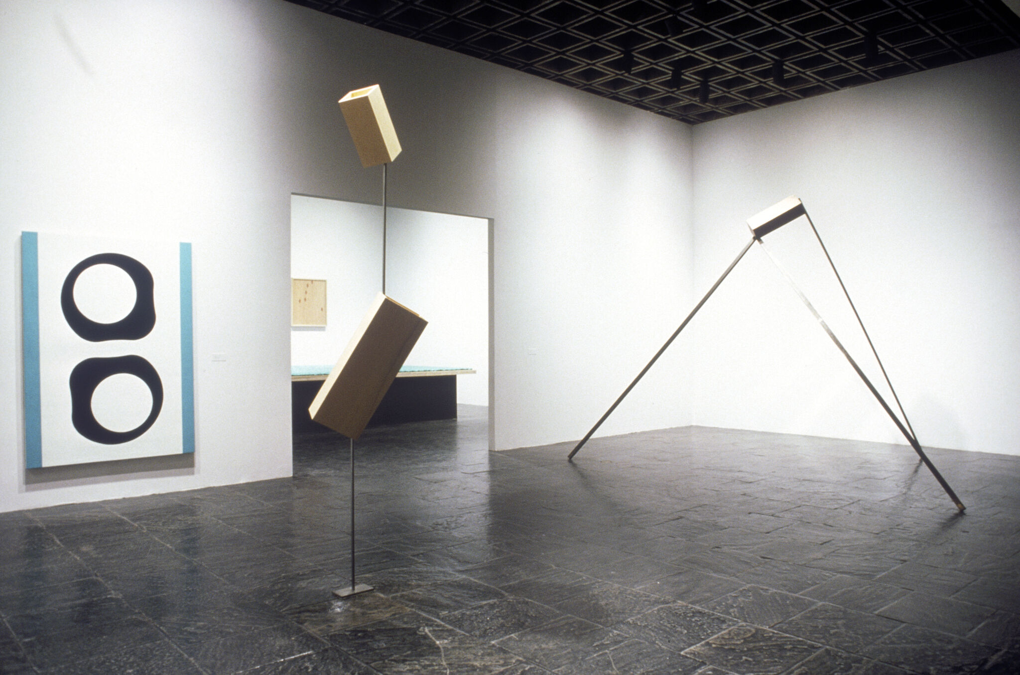 Works of art in a gallery.