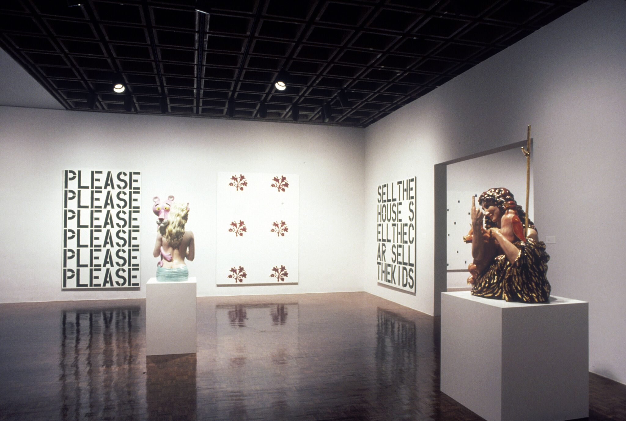 Works of art in a gallery.