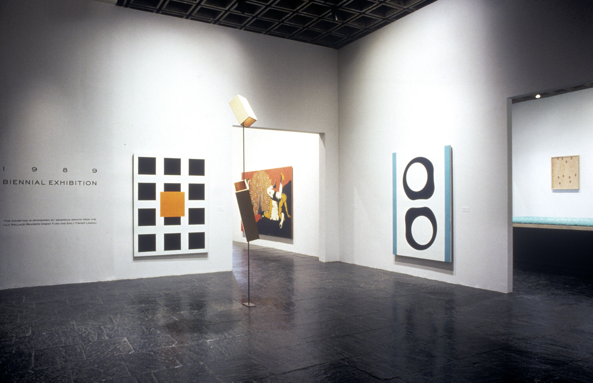 Works of art in a gallery.