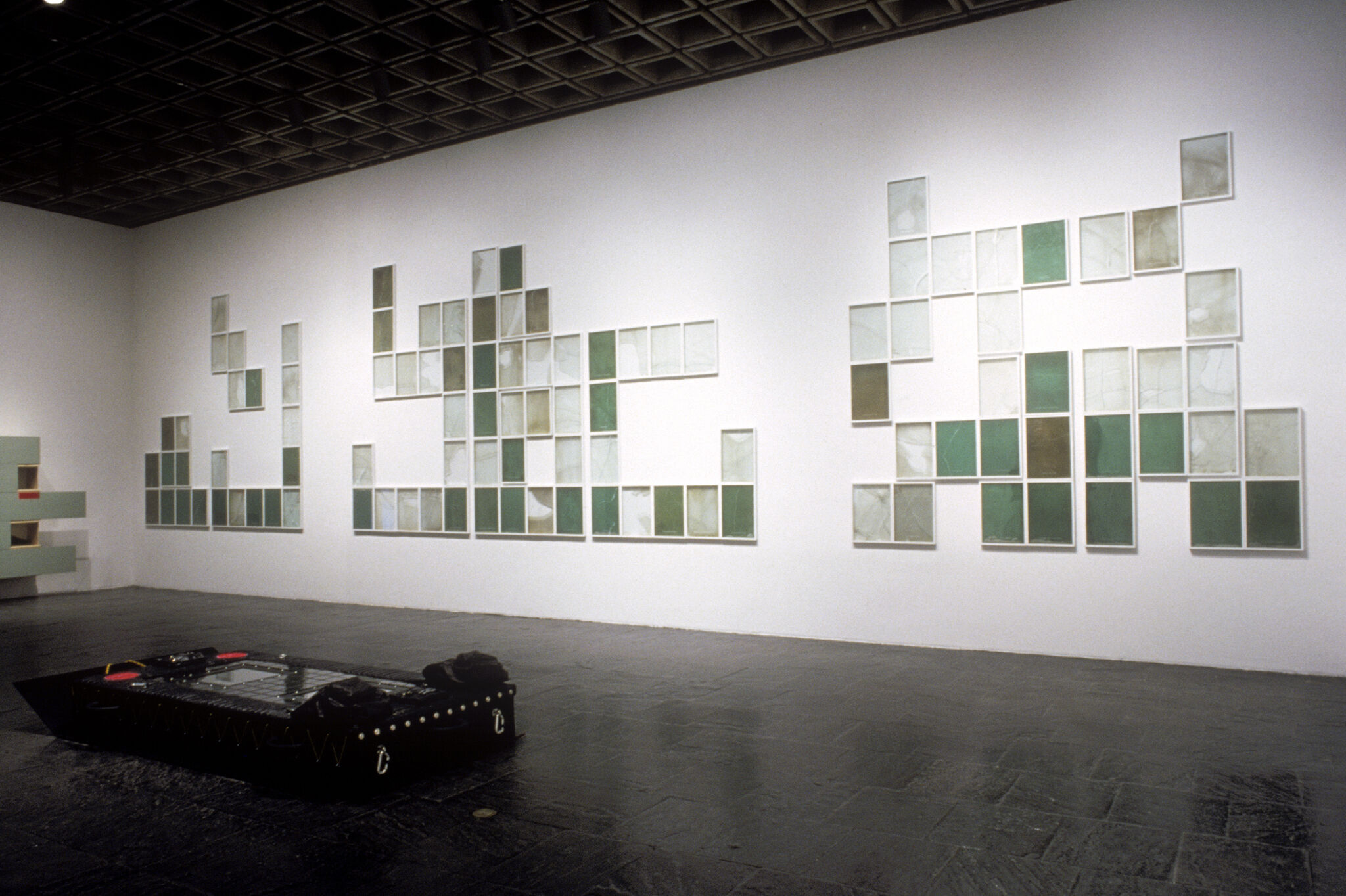 Works of art in a gallery.