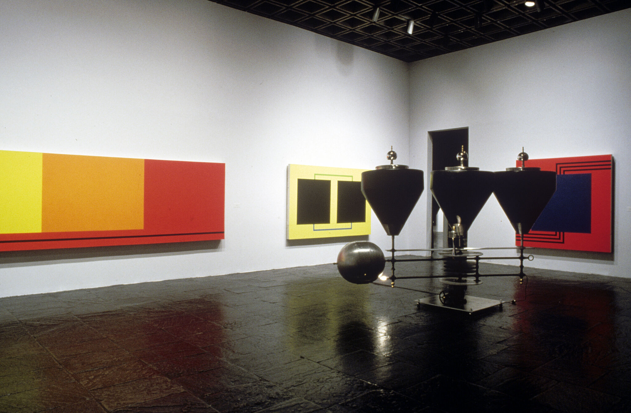 Works of art in a gallery.