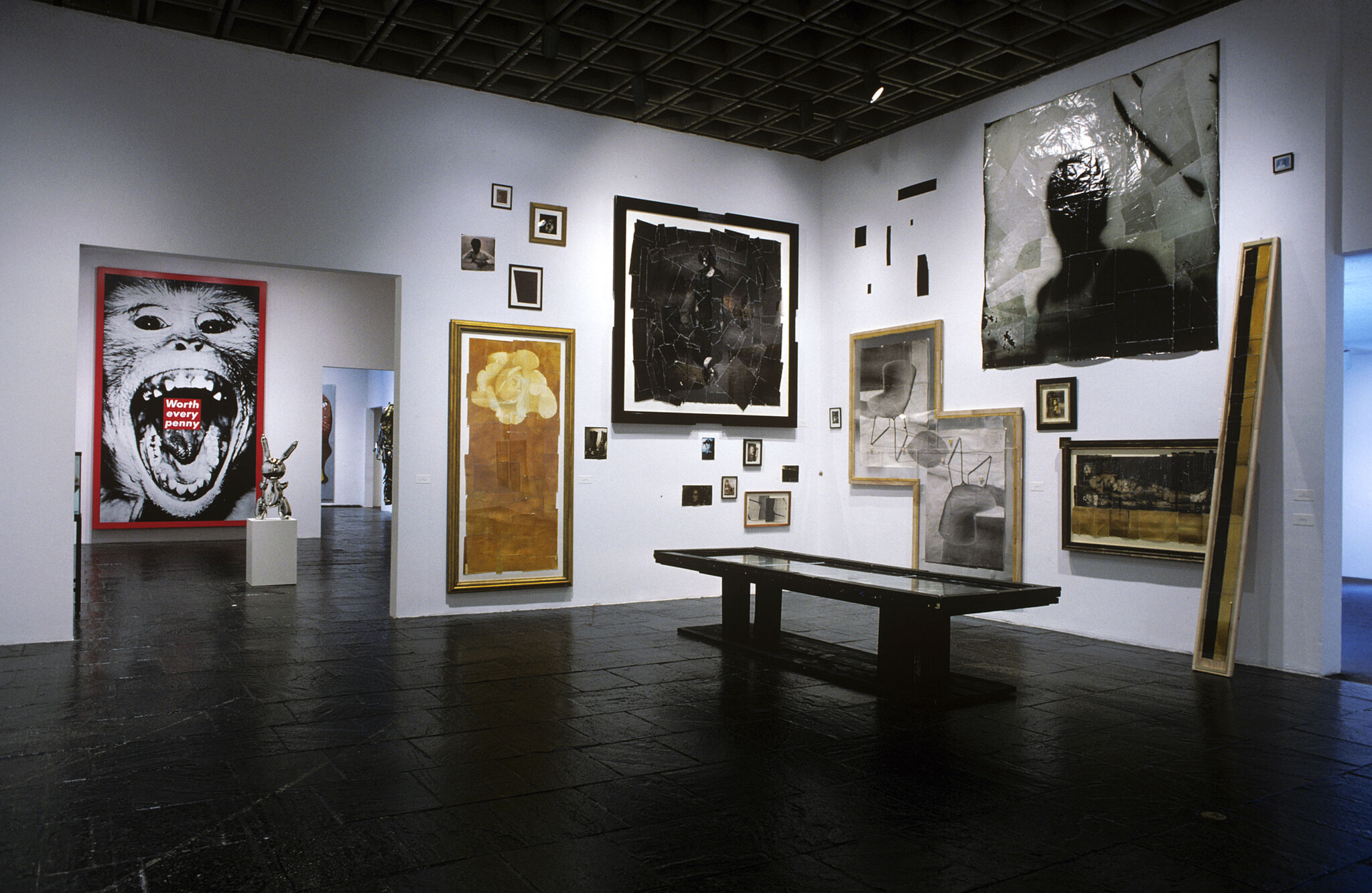 Works of art in a gallery.