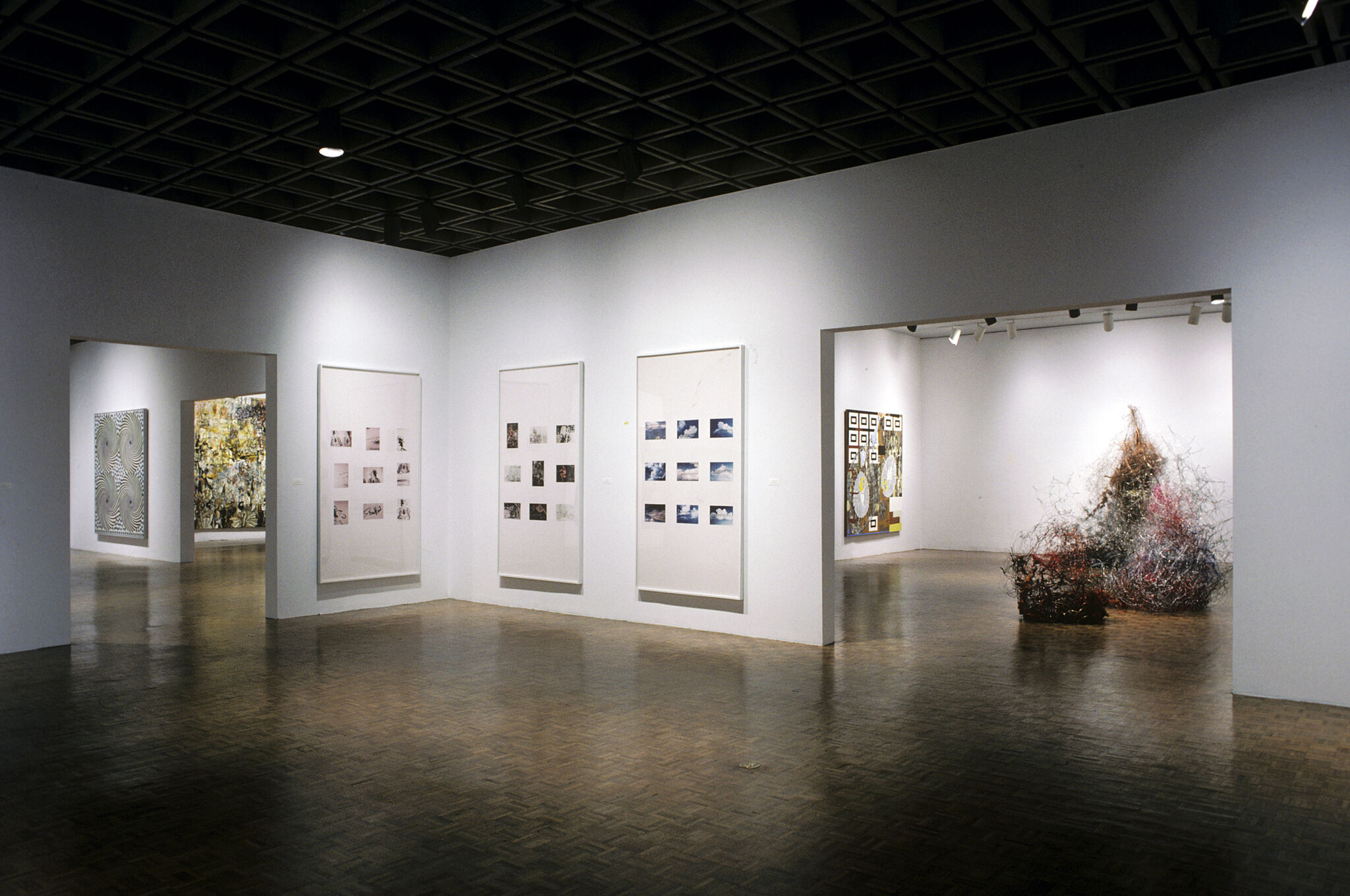 Works of art in a gallery.