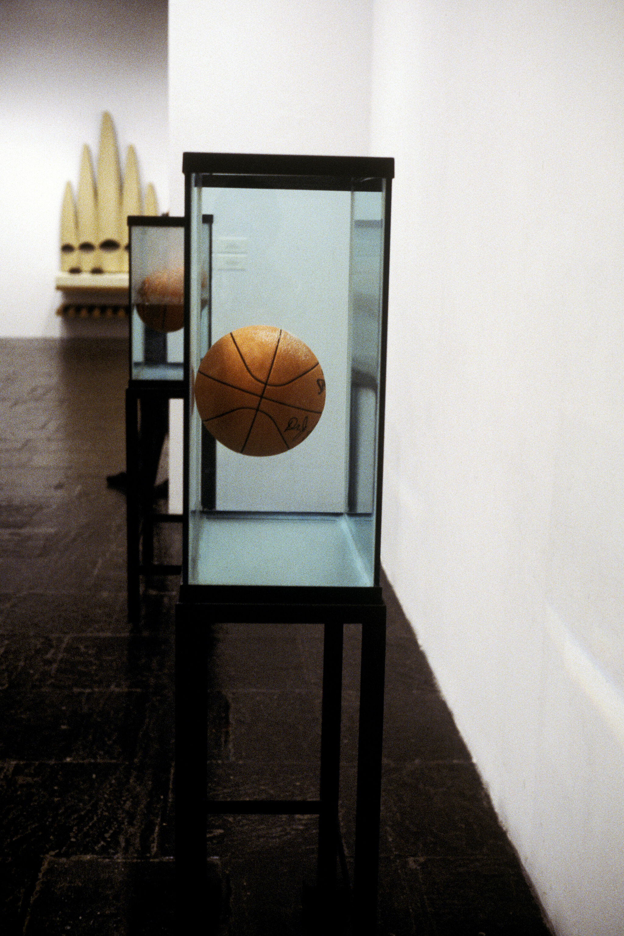 Works of art in a gallery.