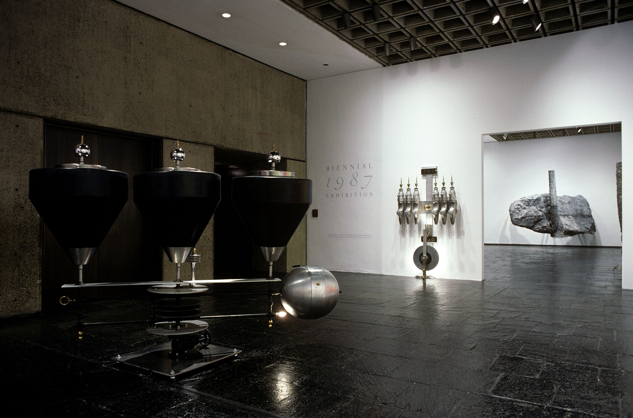 Works of art in a gallery.