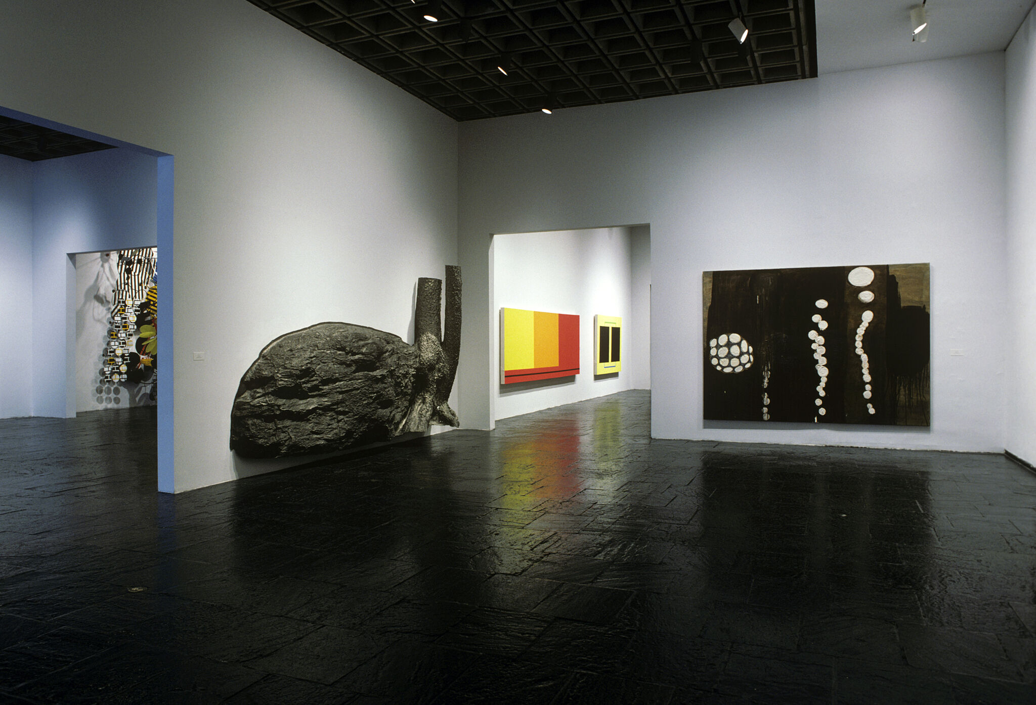 Works of art in a gallery.