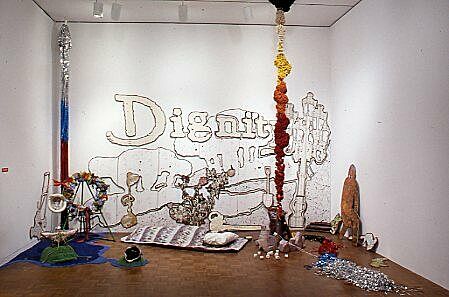 A gallery filled with works of art