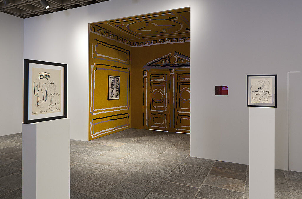 A gallery filled with works of art.