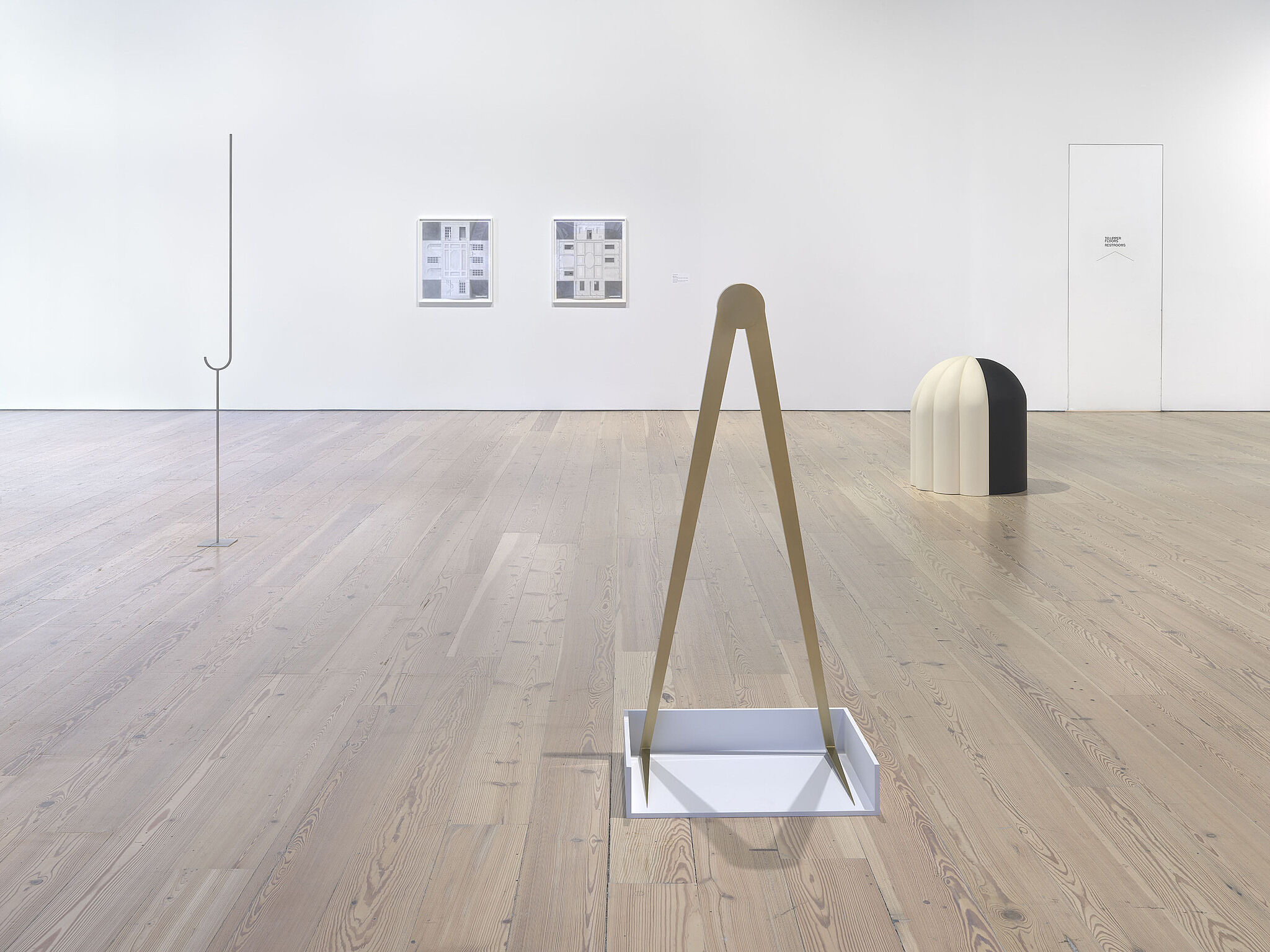 An installation view of artworks in a gallery.