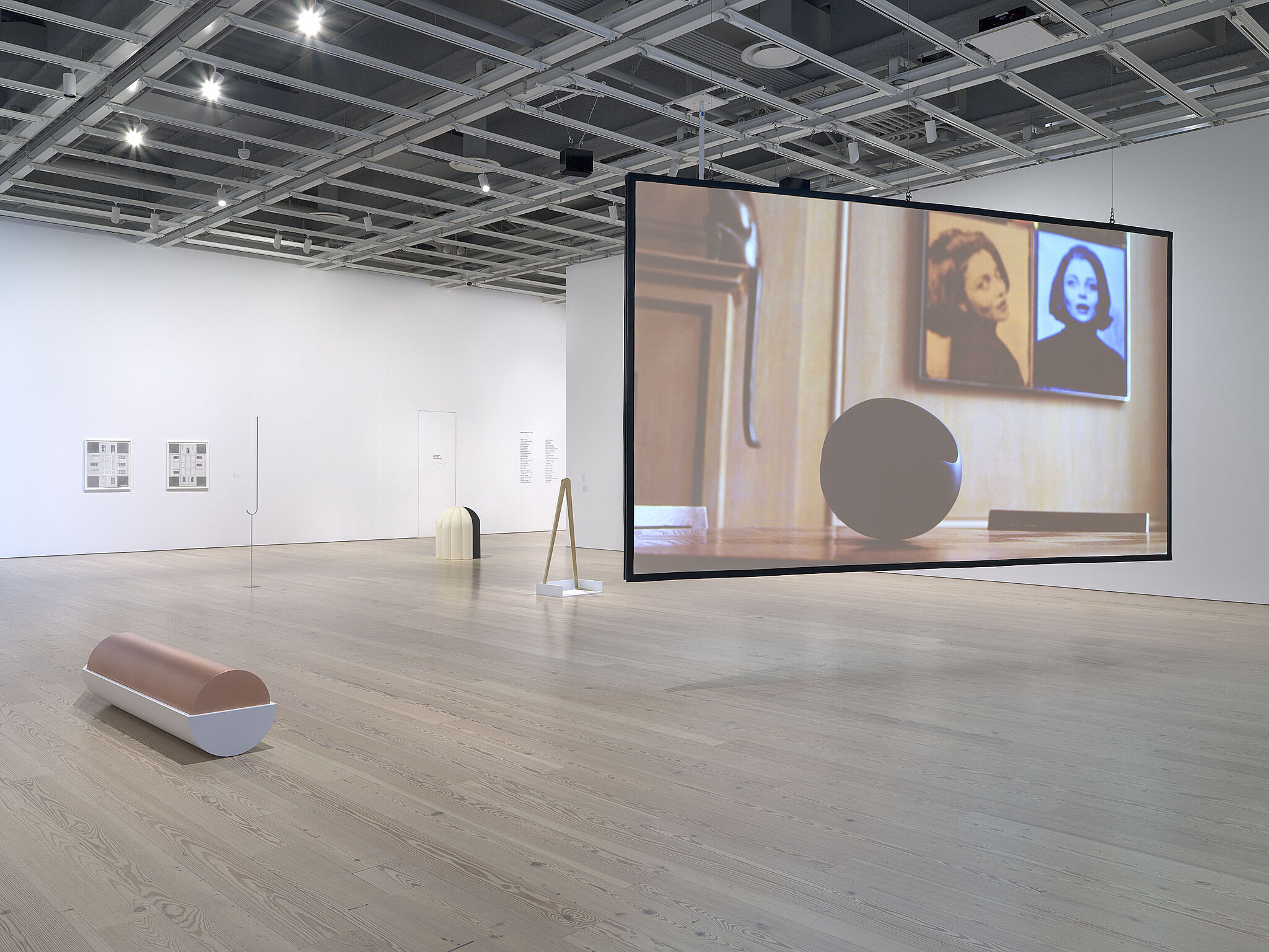 An installation view of artworks in a gallery.