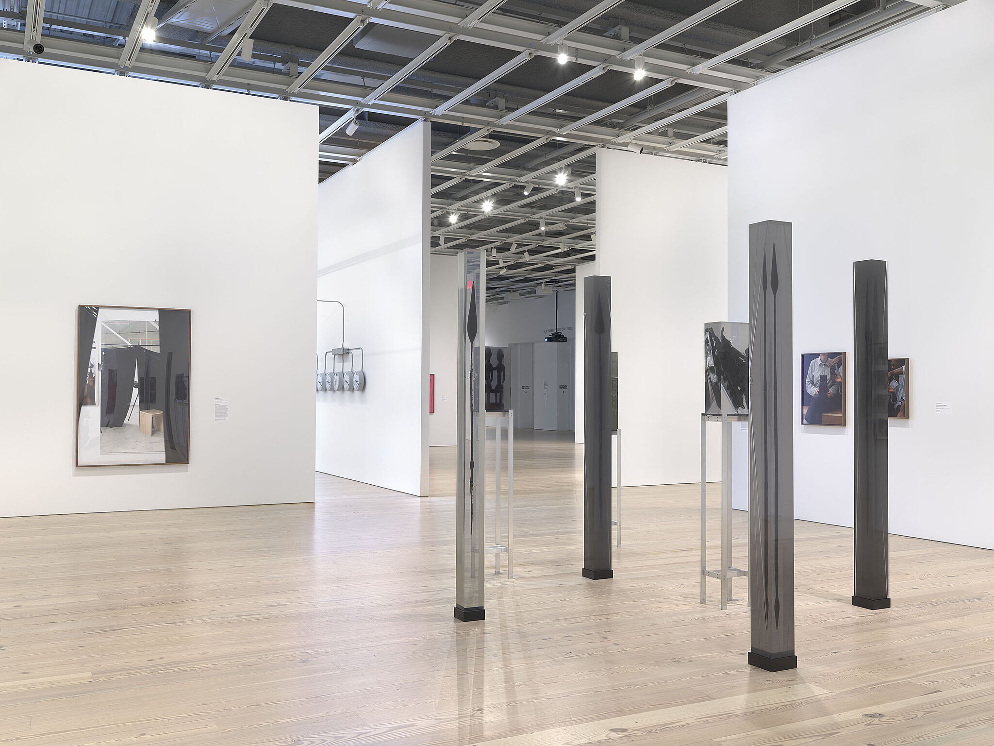 An installation view of artworks in a gallery.